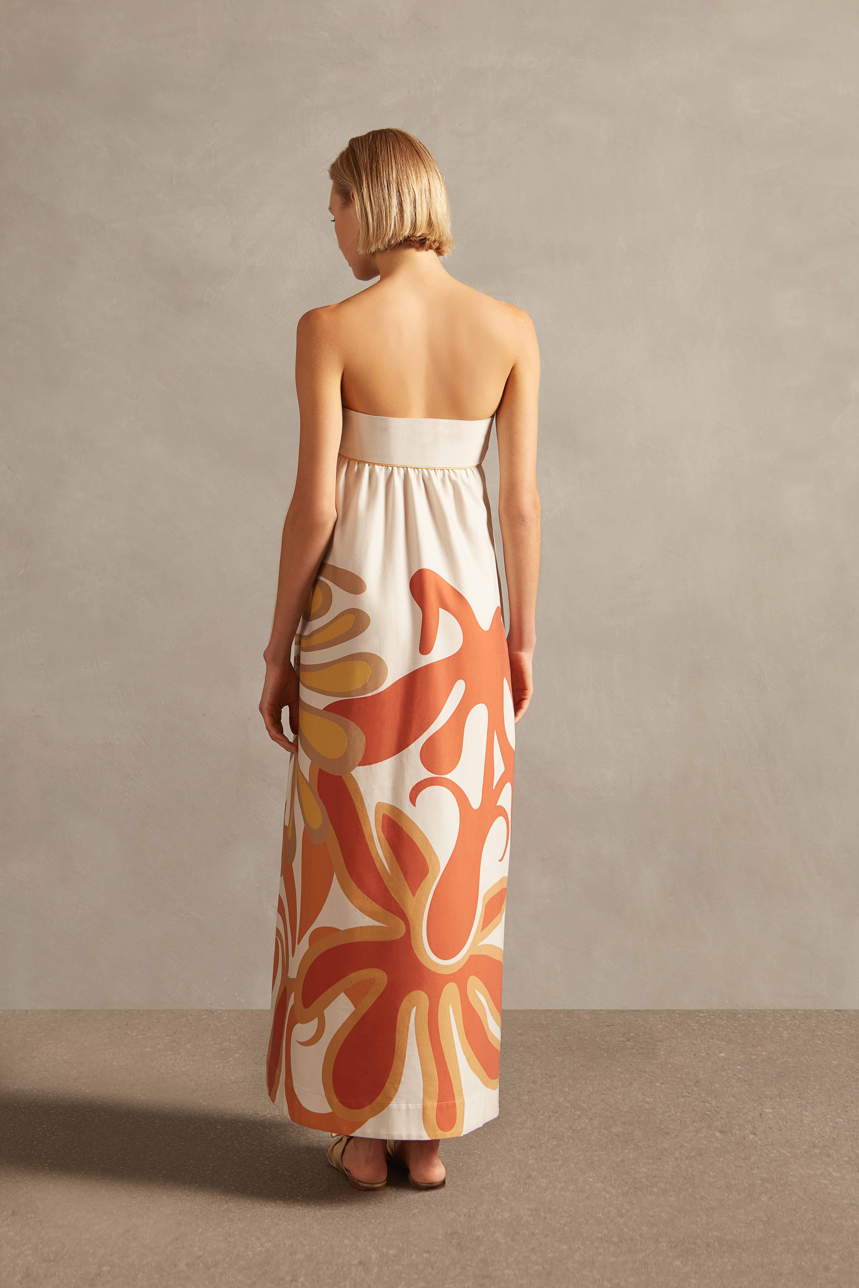 Algae Strapless Long Dress Back