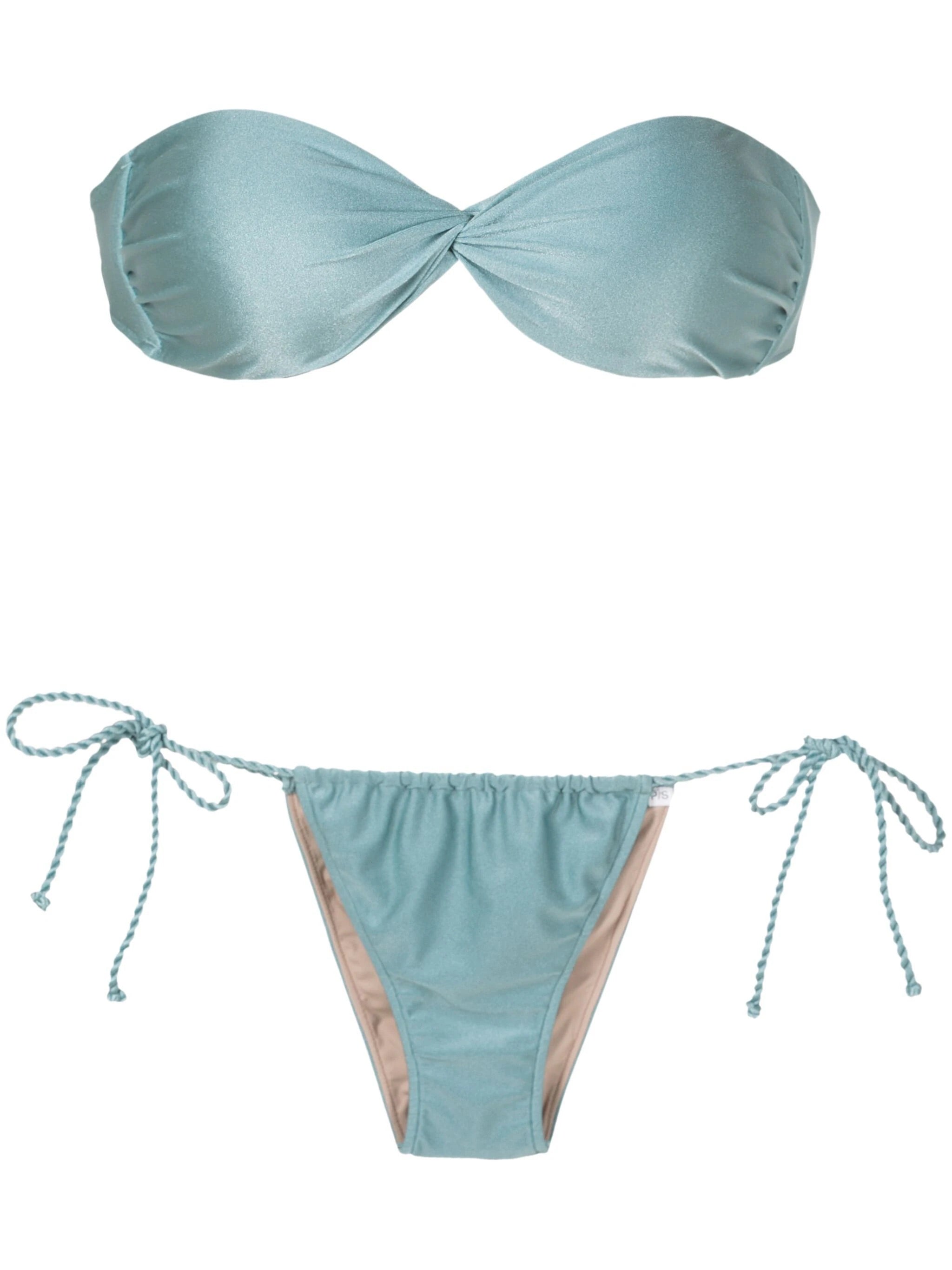 Braided Antique Blue Strap Bandeau Bikini Product