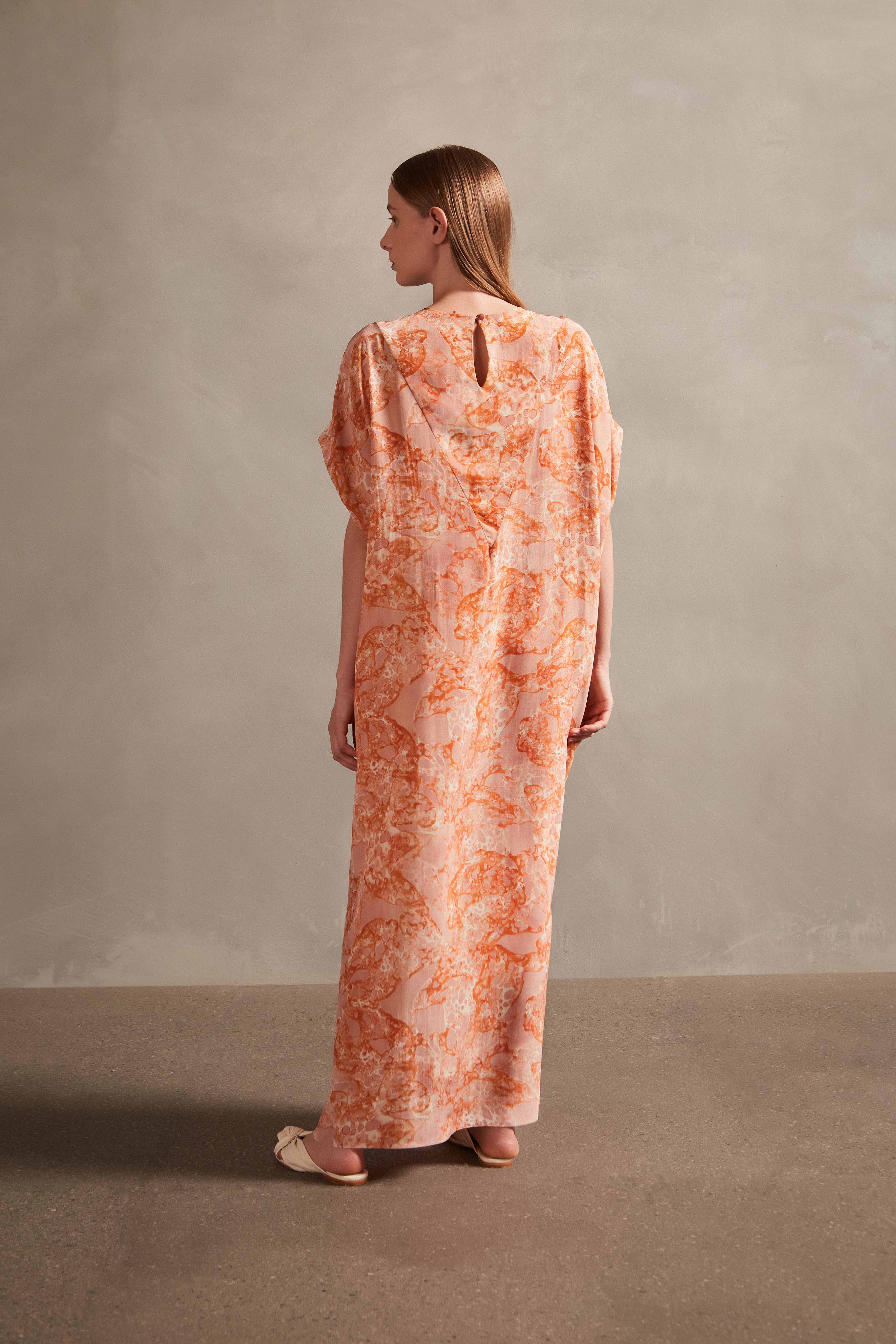 Bulles De Mer Frill Long Kaftan Dress Back