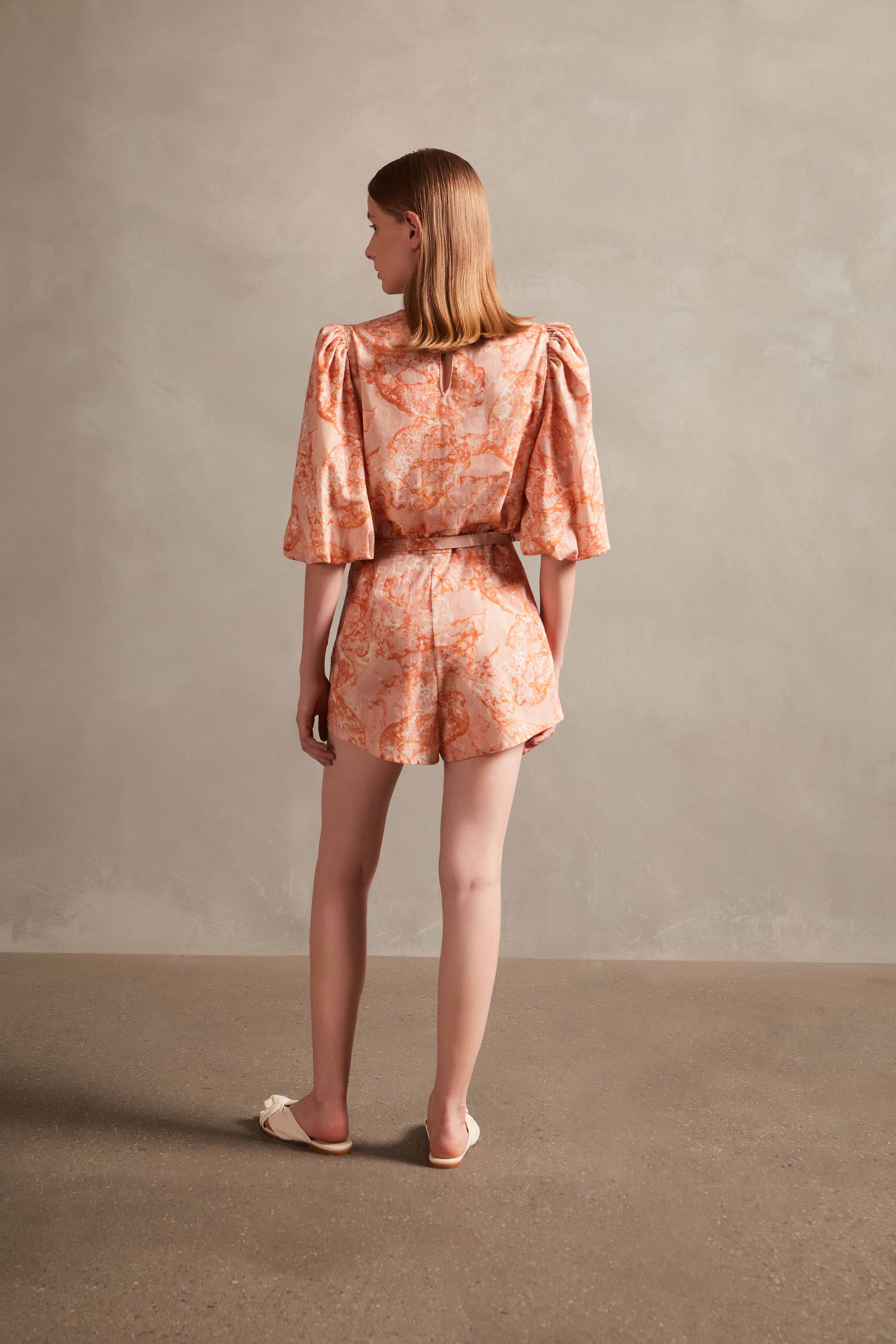 Bulles De Mer Puff Sleeve Playsuit Back