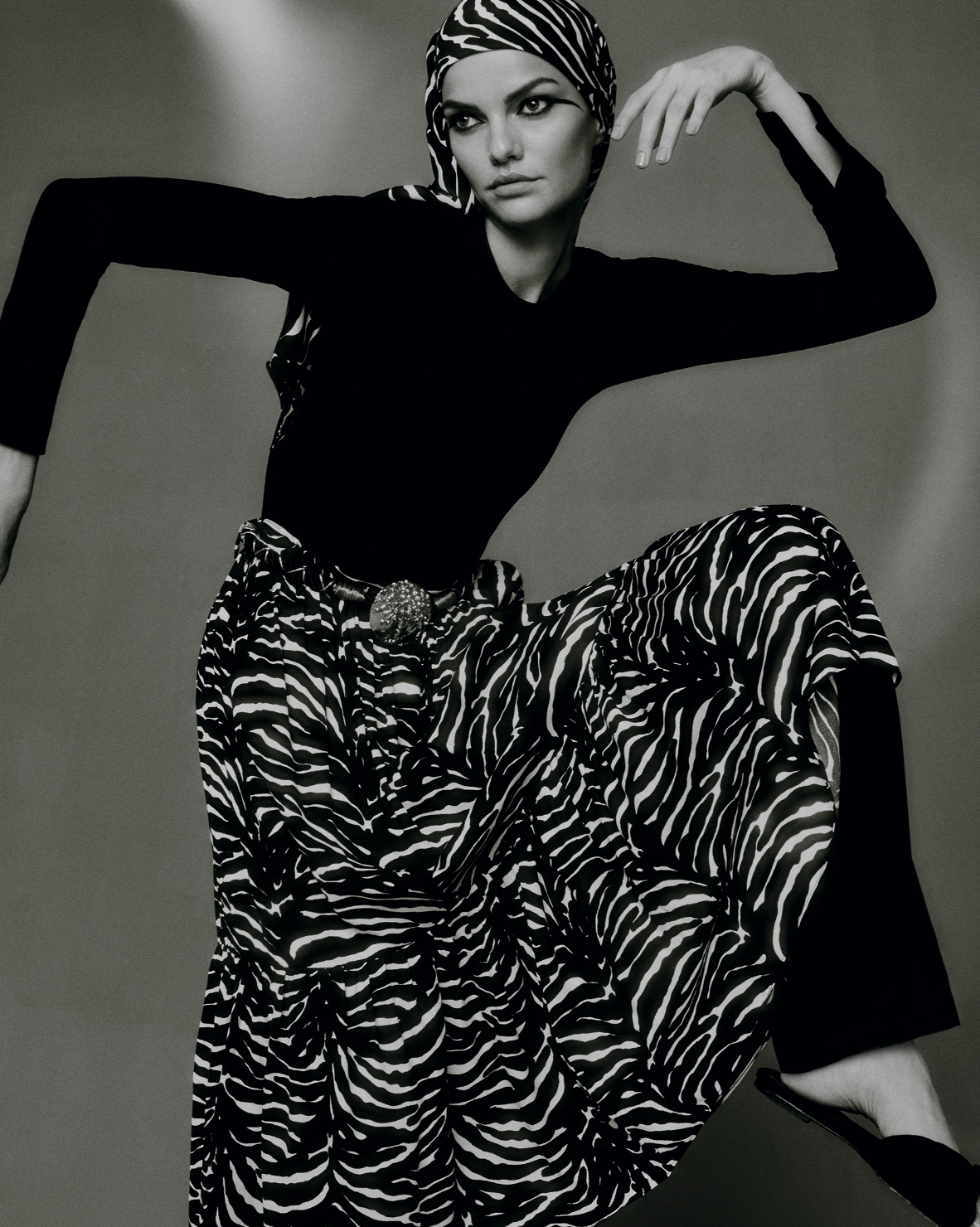 Zebra Midi Skirt