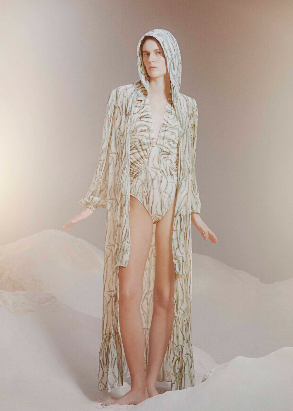 Samambaia Hooded Long Robe