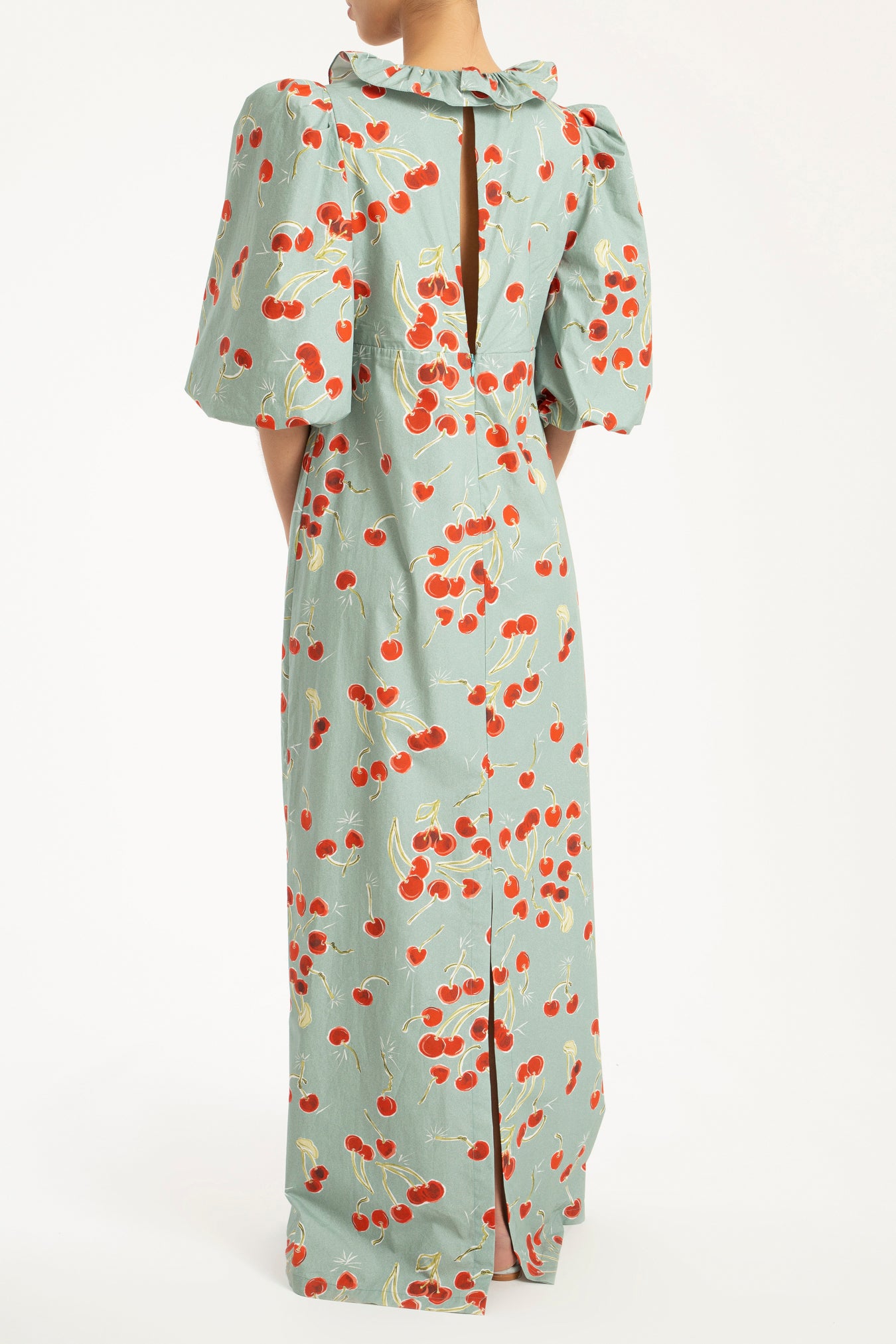 Cherry Bomb Long Dress Blue Back
