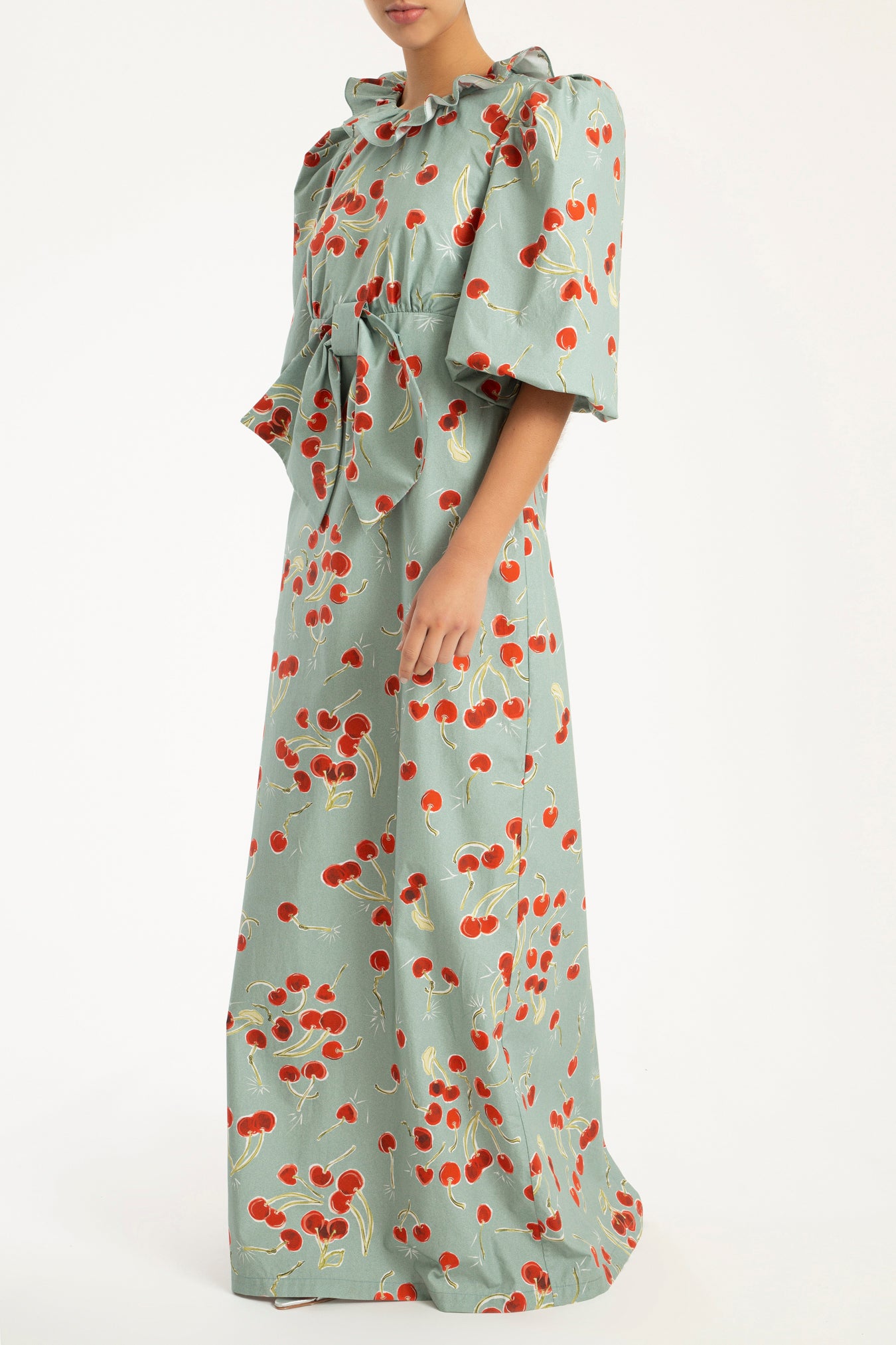Cherry Bomb Long Dress Blue Side