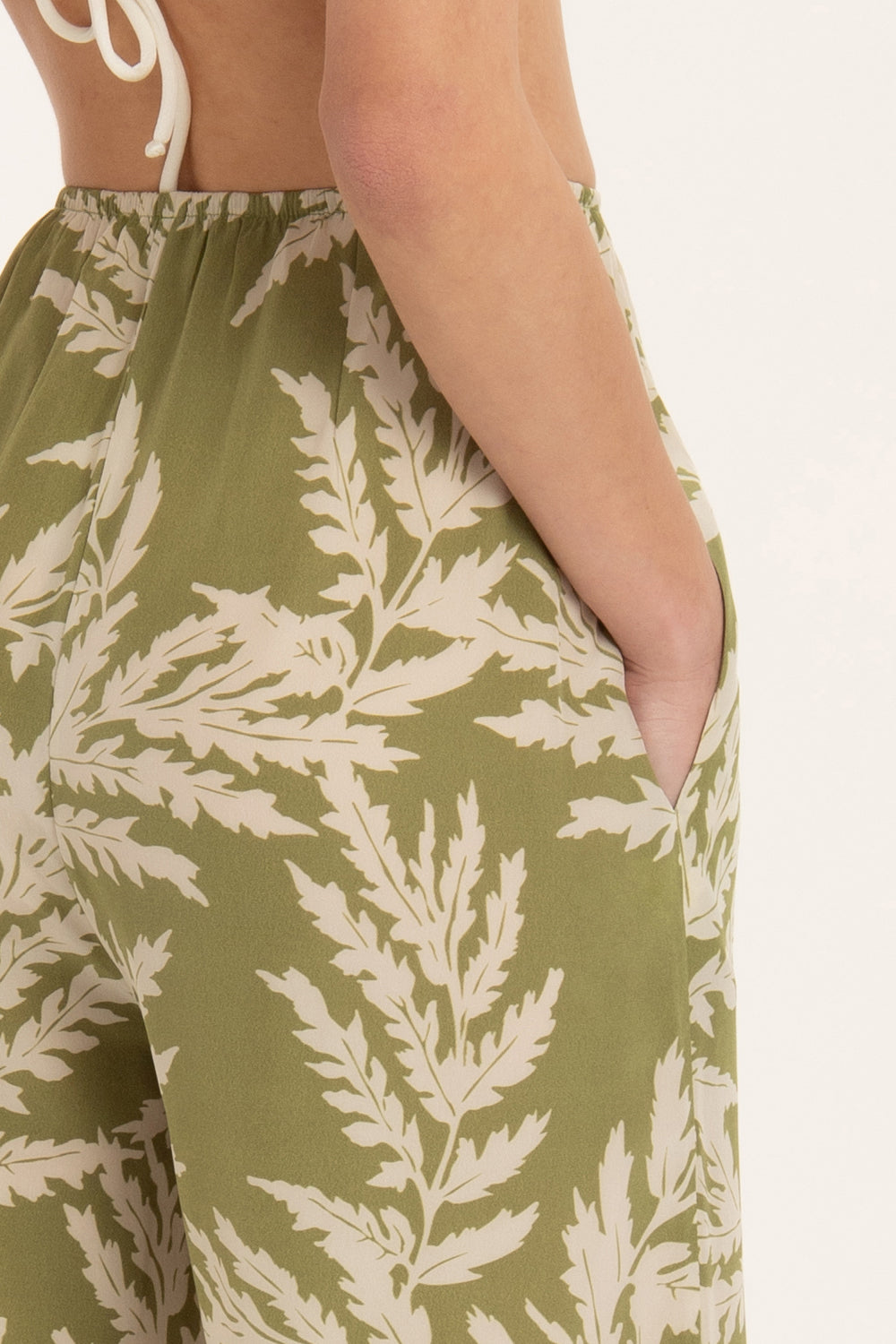 Classic Foliage Wide-Leg Pants Detail