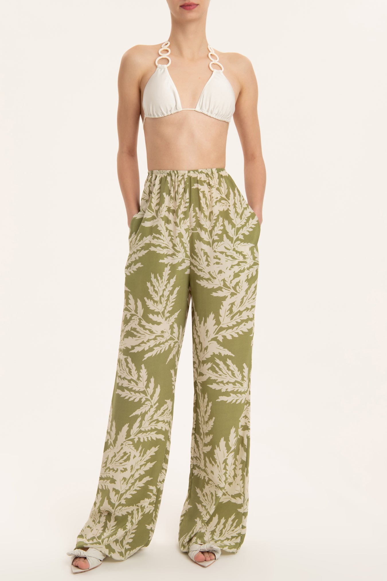 Classic Foliage Wide-Leg Pants Front