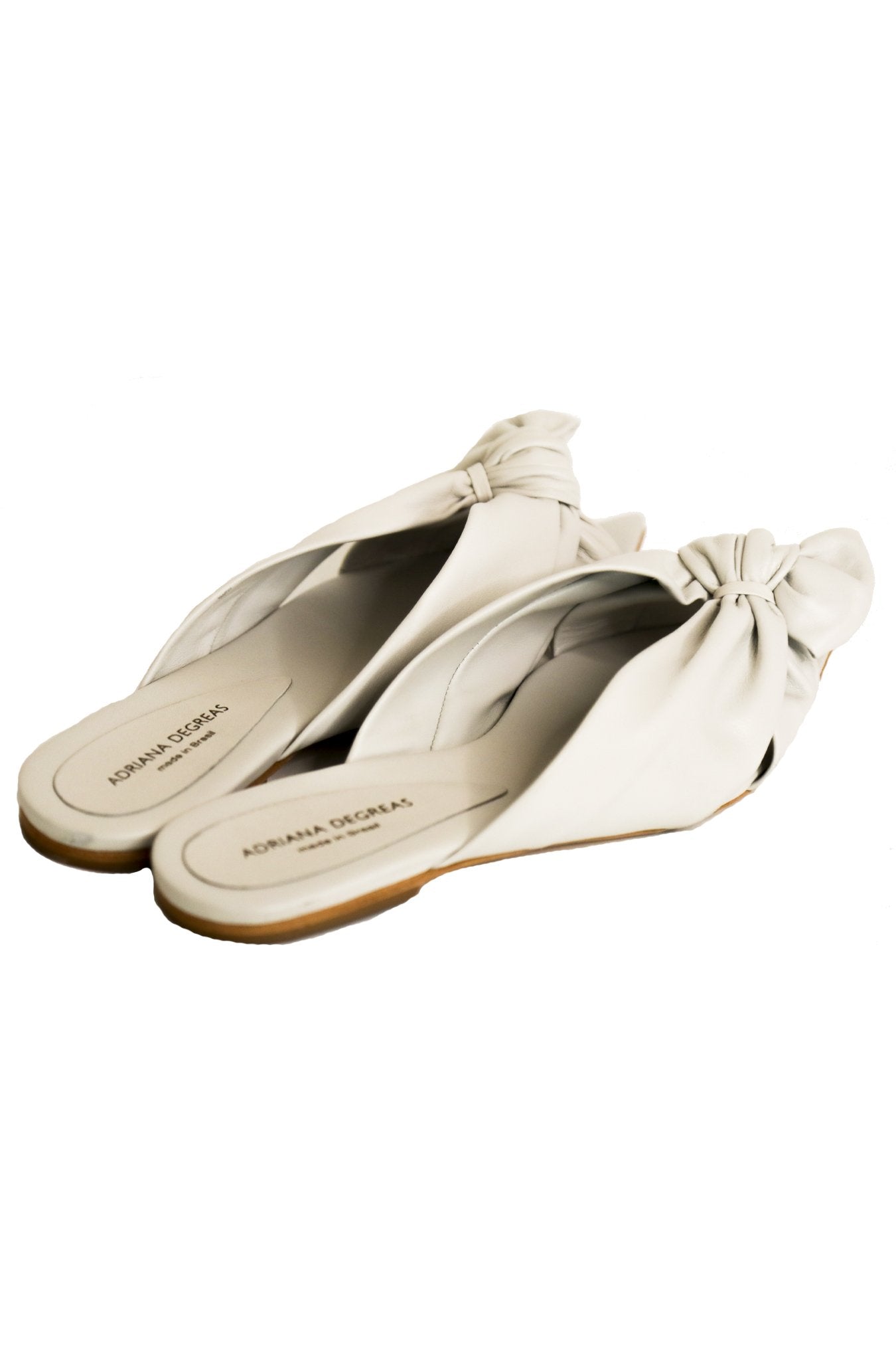 Flat Sandals With Knot Off White 2