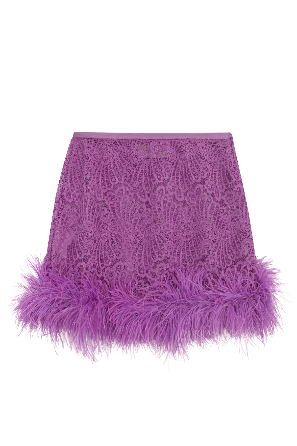 Guipure Lace Feathered Mini Skirt Product