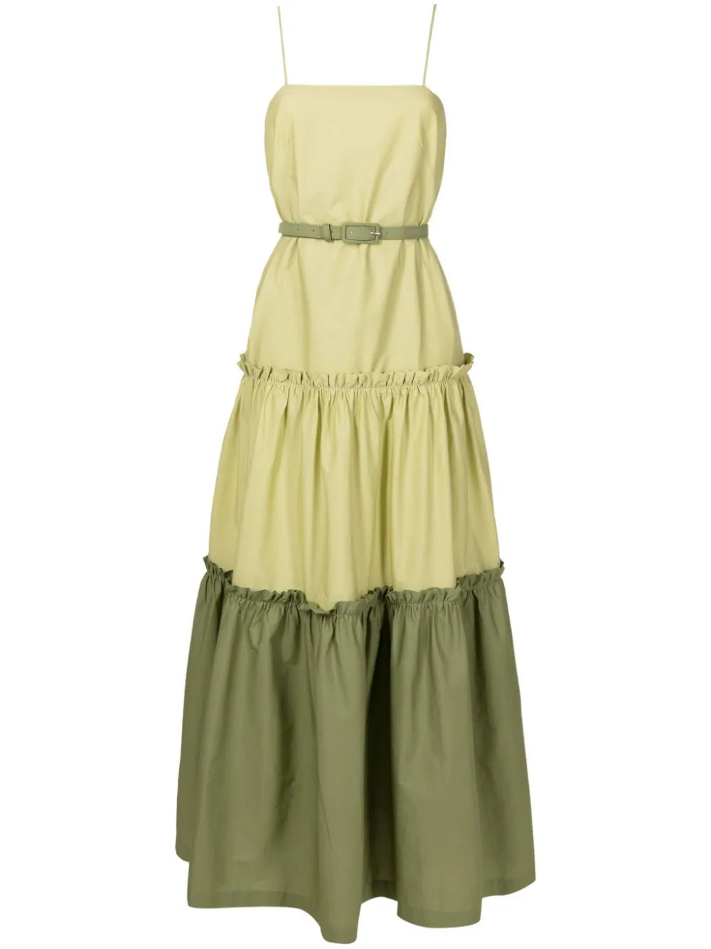 Jellyfish green degradé long cotton dress product shot