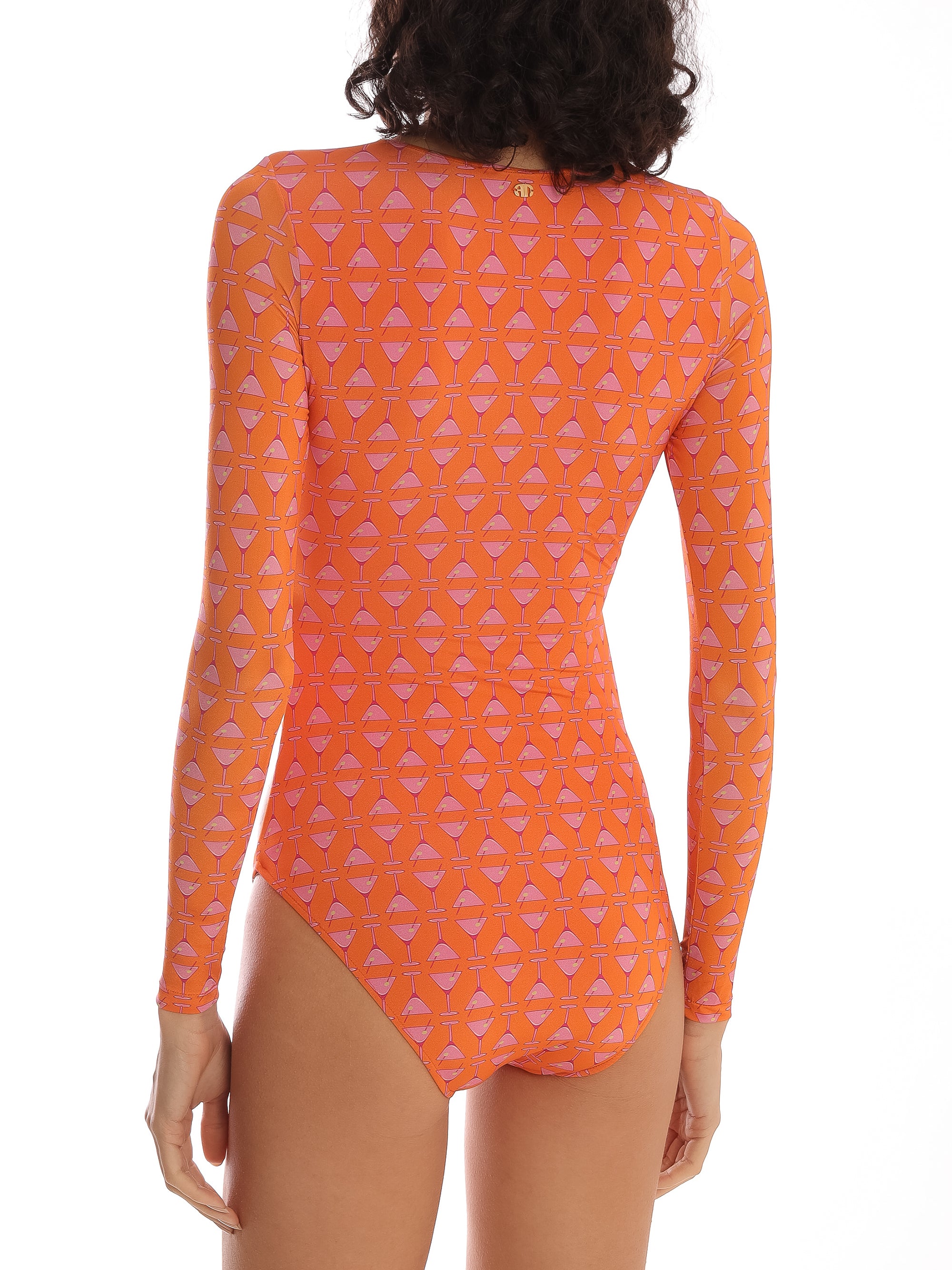 Martini Glass Orange Cutting Details Body Back