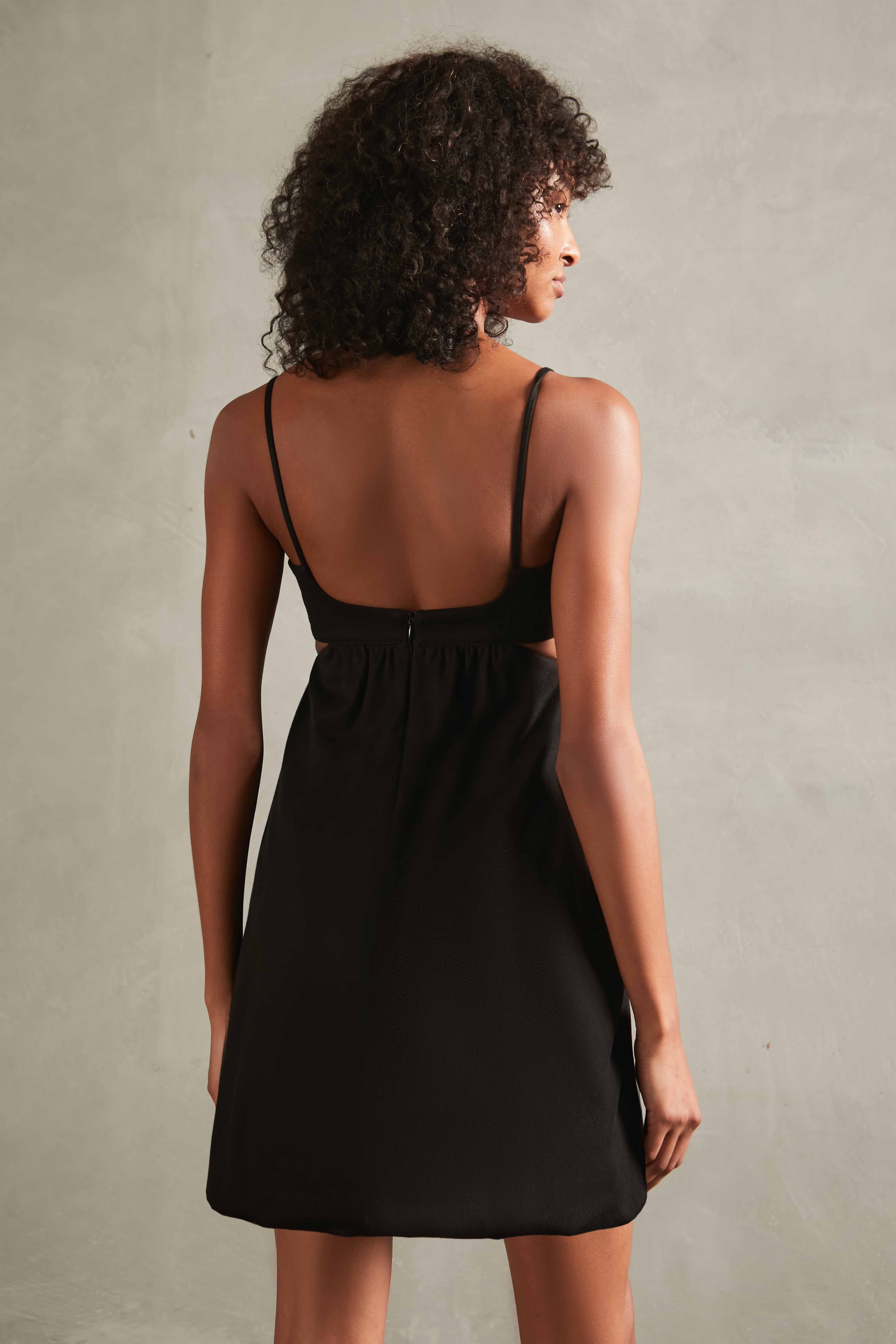 Matelasse Cotton Blend Short Dress Back