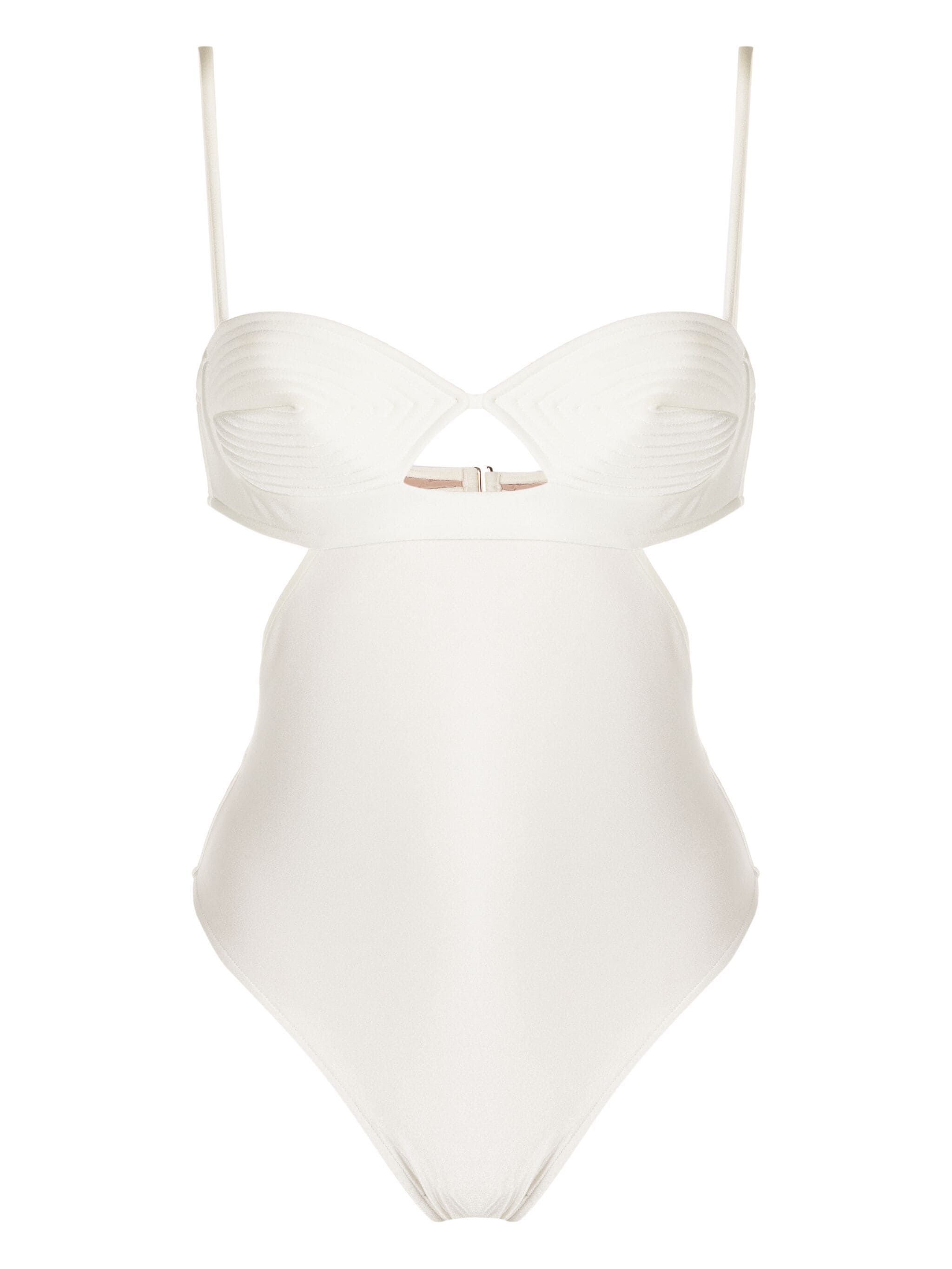 Matelasse Cut-Outs Swimsuit Off White Product