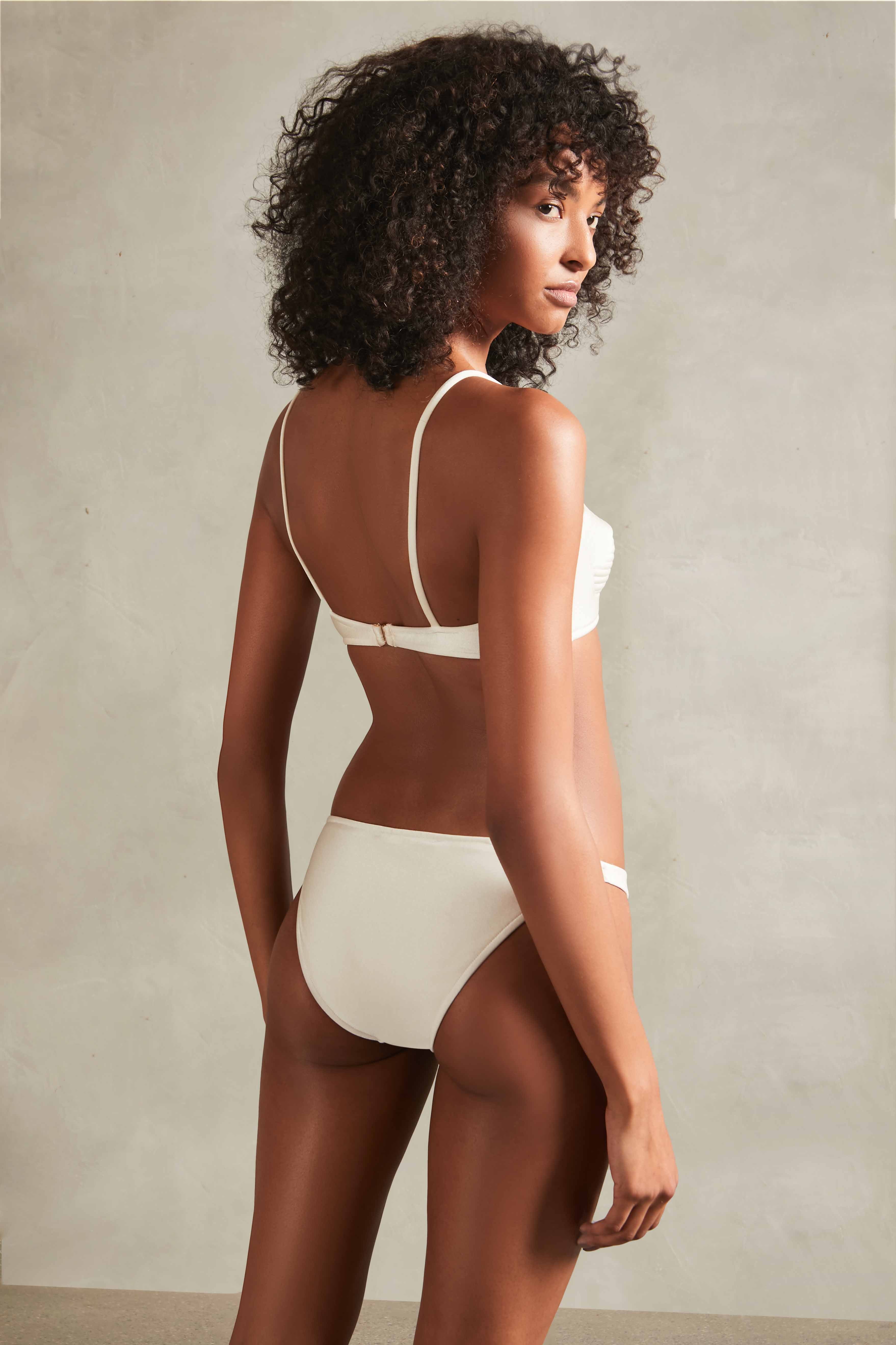 Matelasse Straps Bikini Off White Back