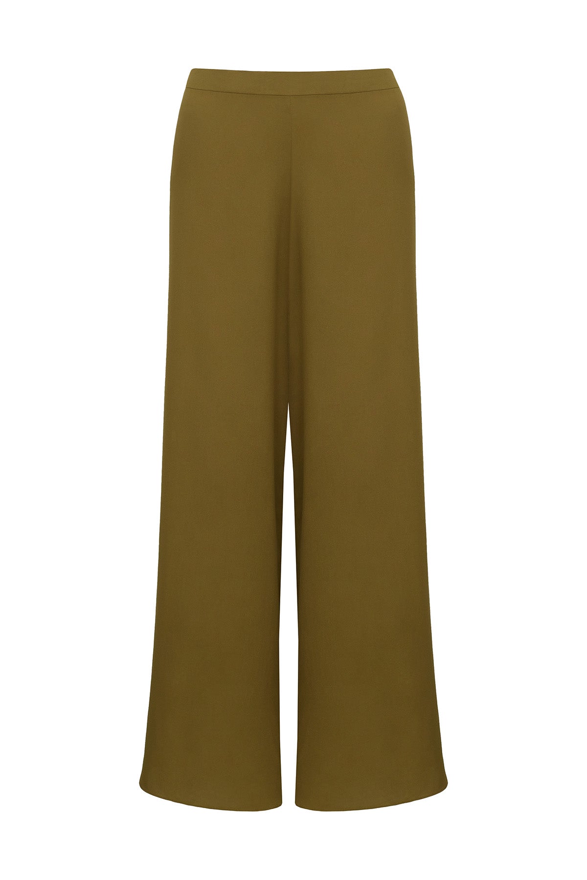 Still image of the Mobile Wide-Leg Pants, with a Light Green print, on a 100% Modal fabric.