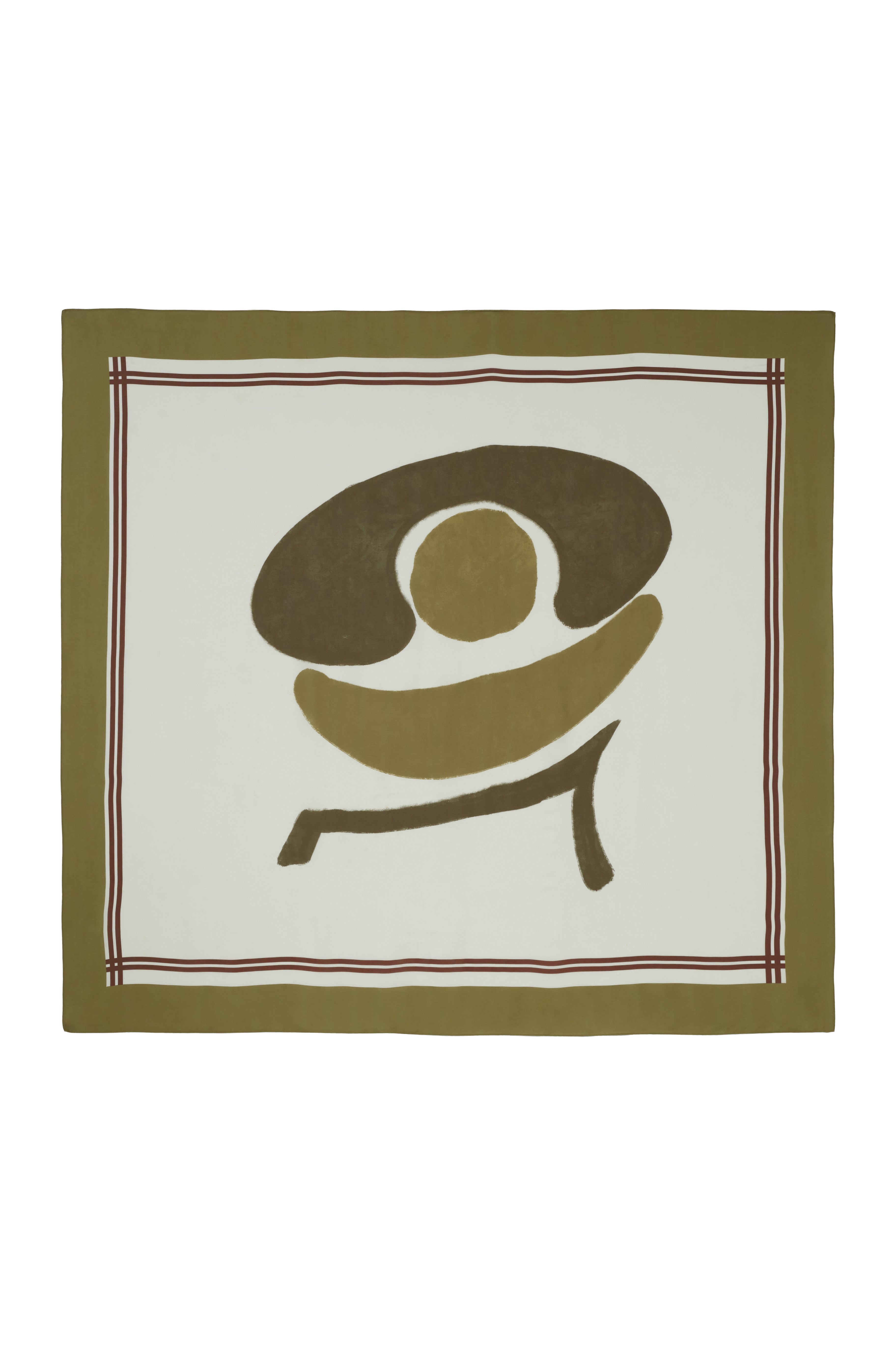 Still image of the Mobile Lina Bo Bardi Panneaux white and green 100% viscose.