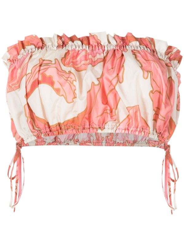 Seashell Off White Frill Crop Top Product