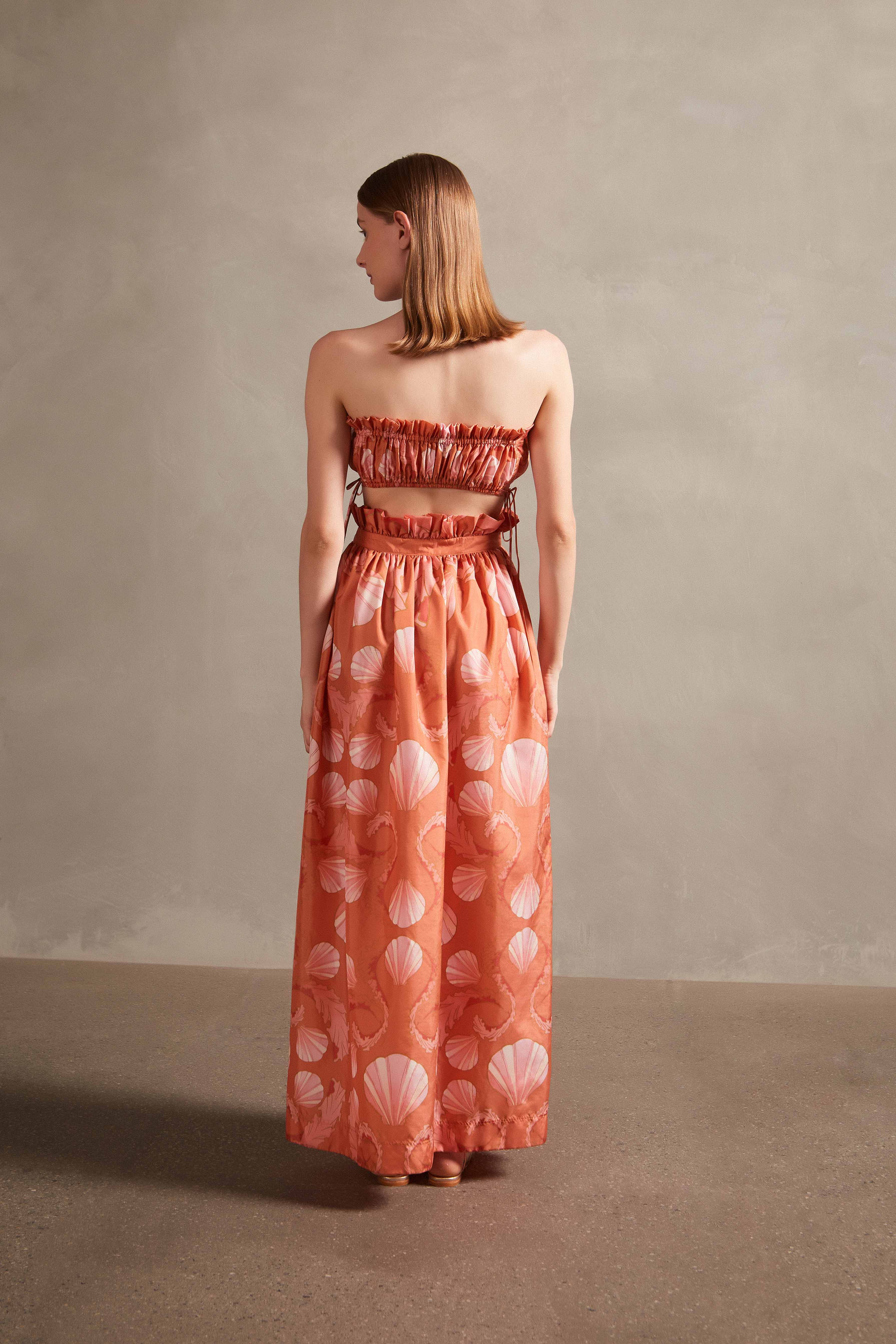 Seashell Paprika Long Skirt Back