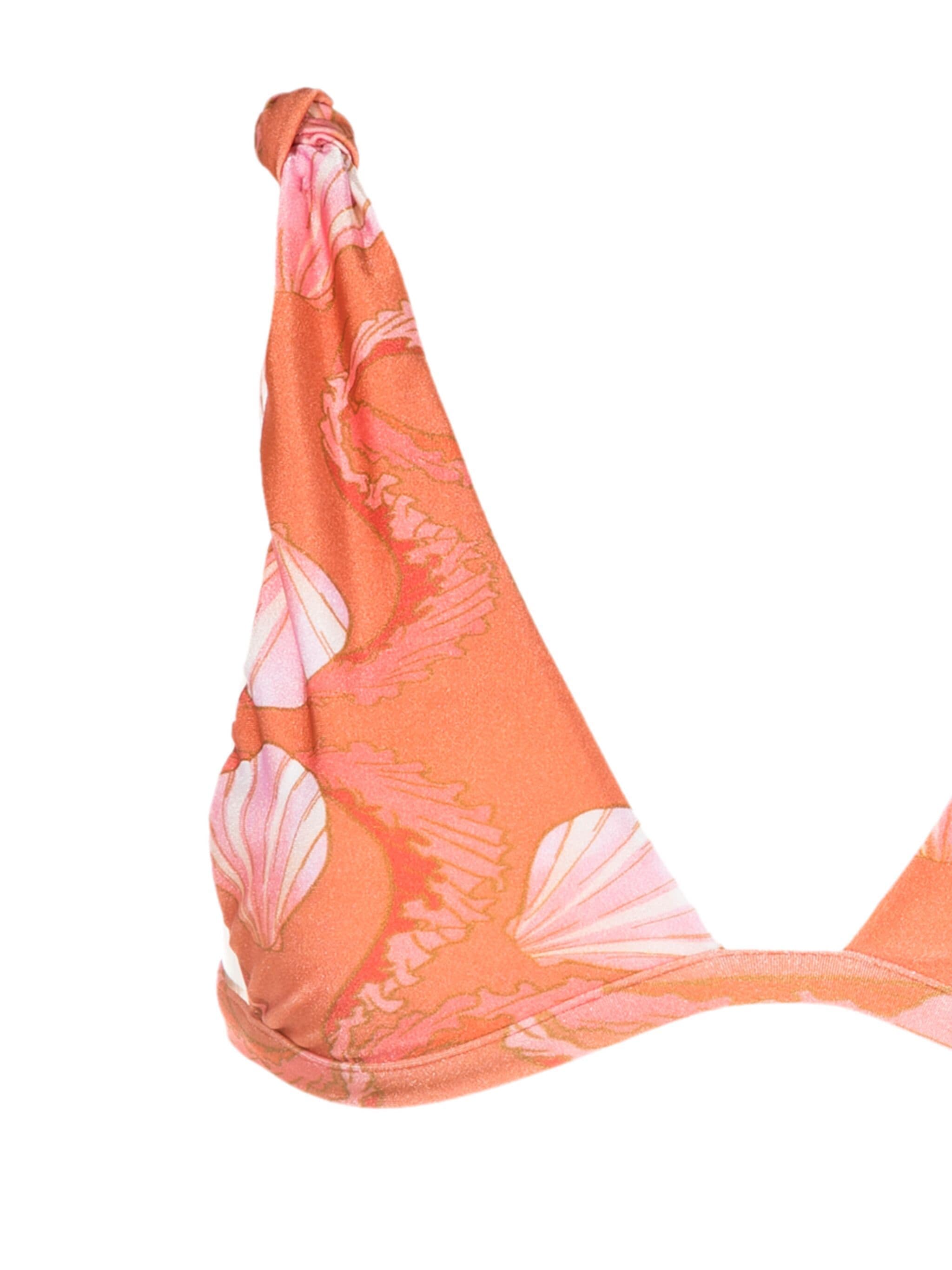 Seashell Paprika Long Triangle Bikini Product Top Detail