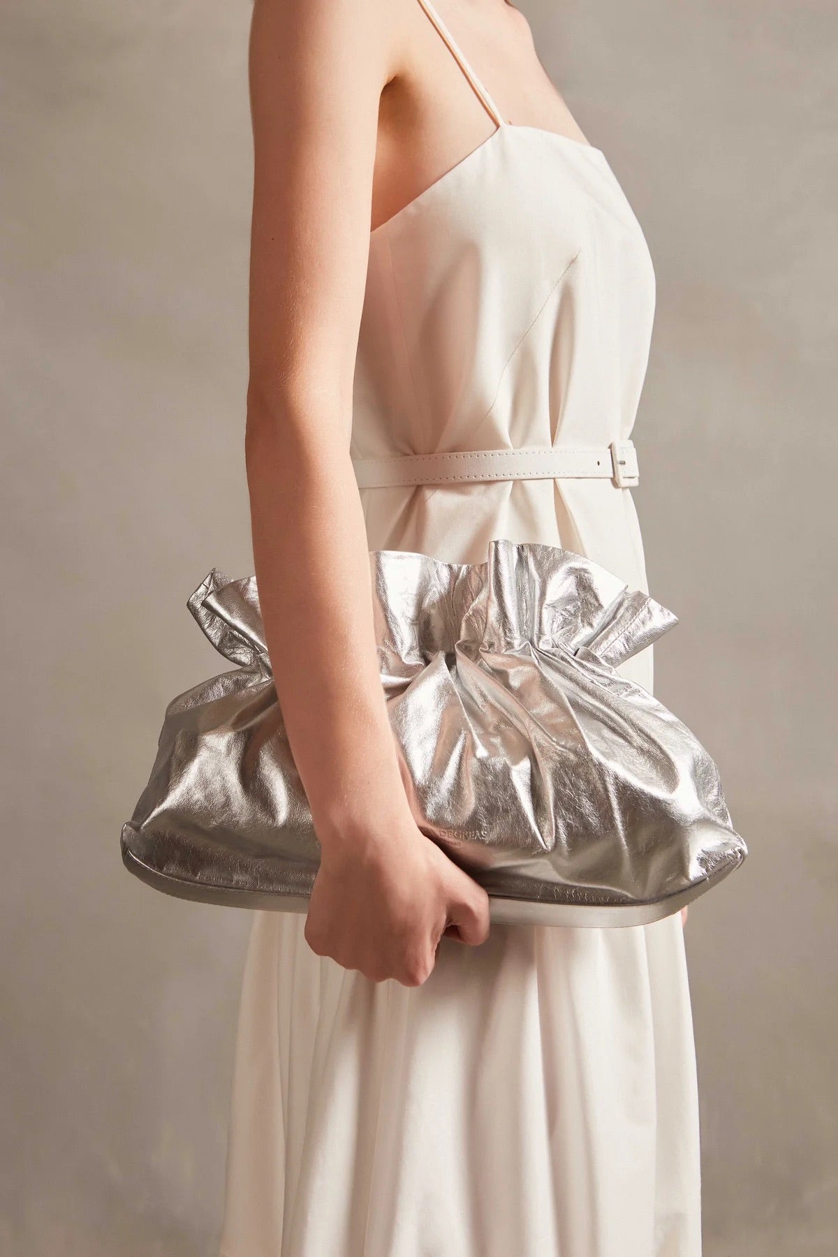 Shell Clutch Bag Silver