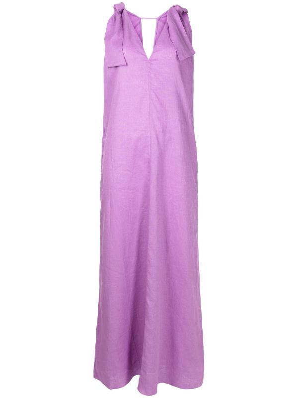 Solid Light Purple Straps Long Dress Product