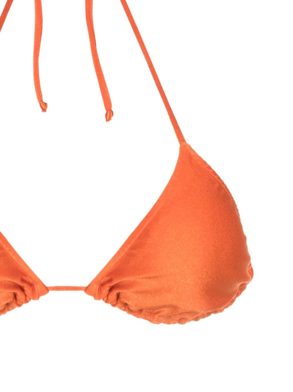 Solid Seashell Paprica Triangle Bikini Top Detail