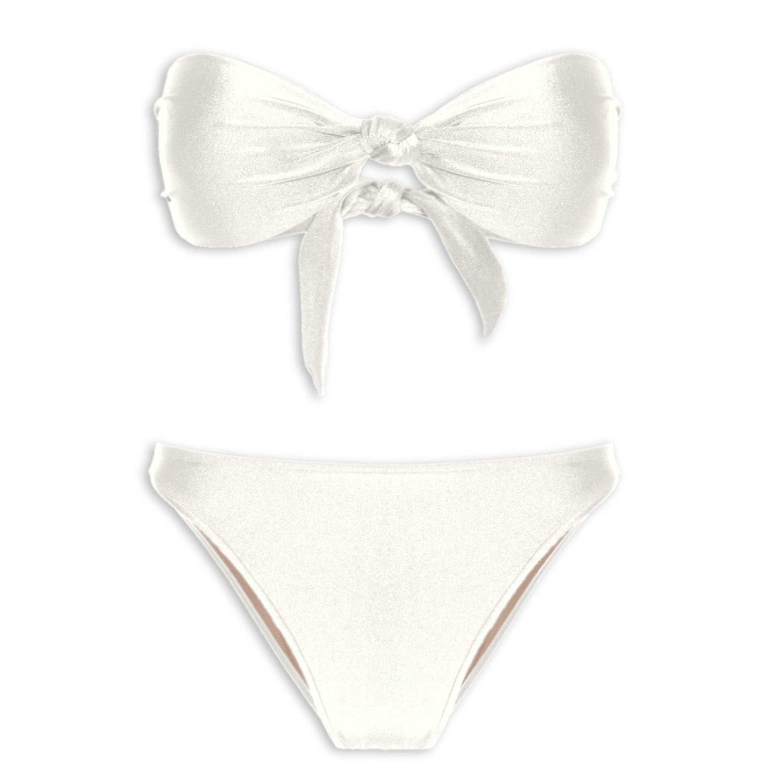 Spray Of Flower Solid High-Leg Strapless Bikini Off White Product