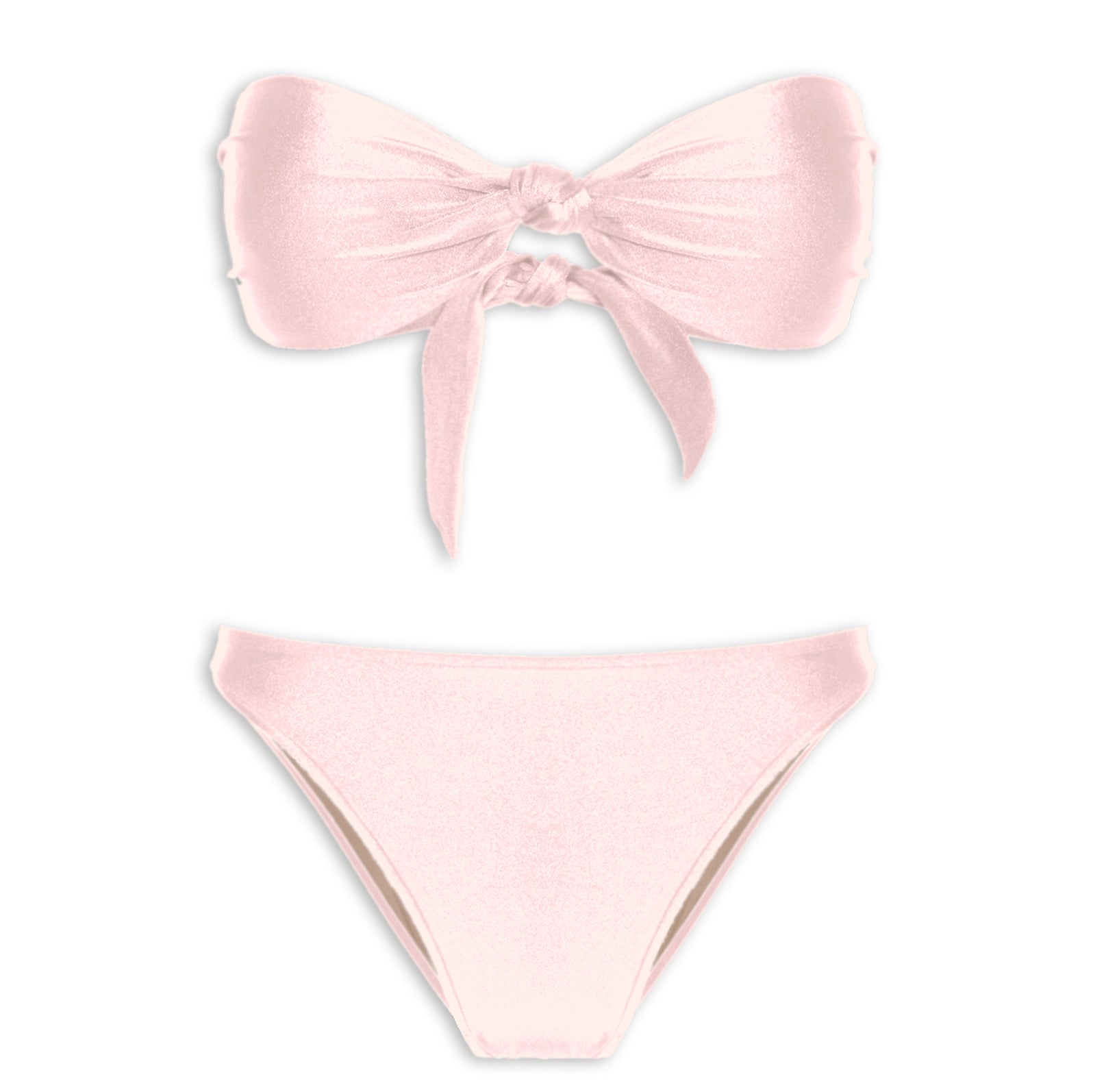 Spray Of Flower Solid High-Leg Strapless Bikini Pink Product