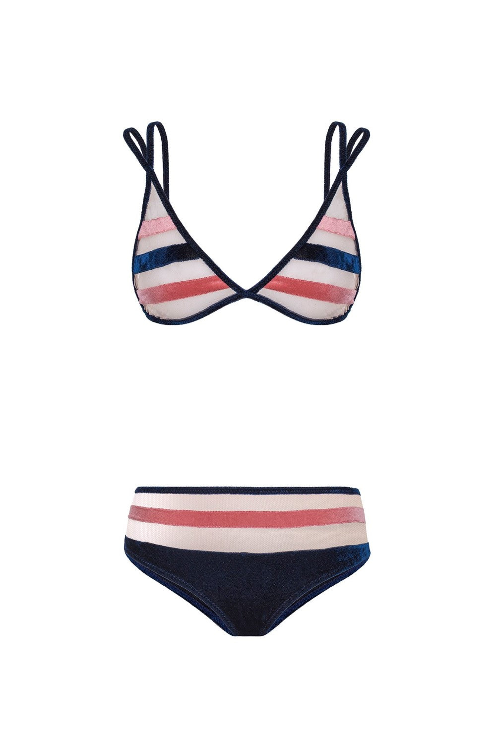 Striped Velvet Bikini