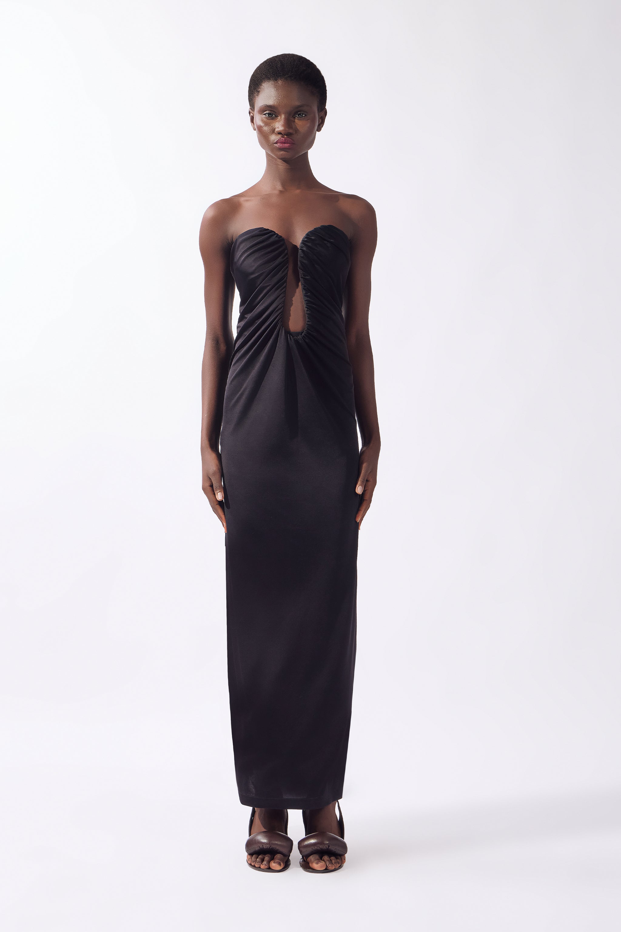 Women's Structured Maxi Dress | Color: Black