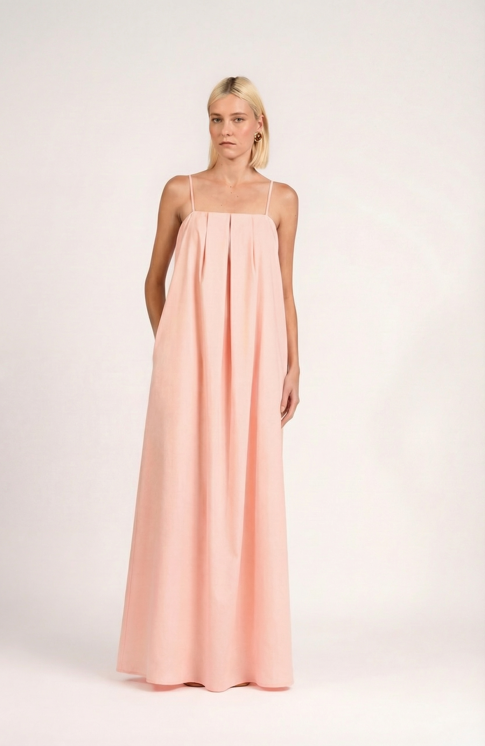 Solid Straps Maxi Dress