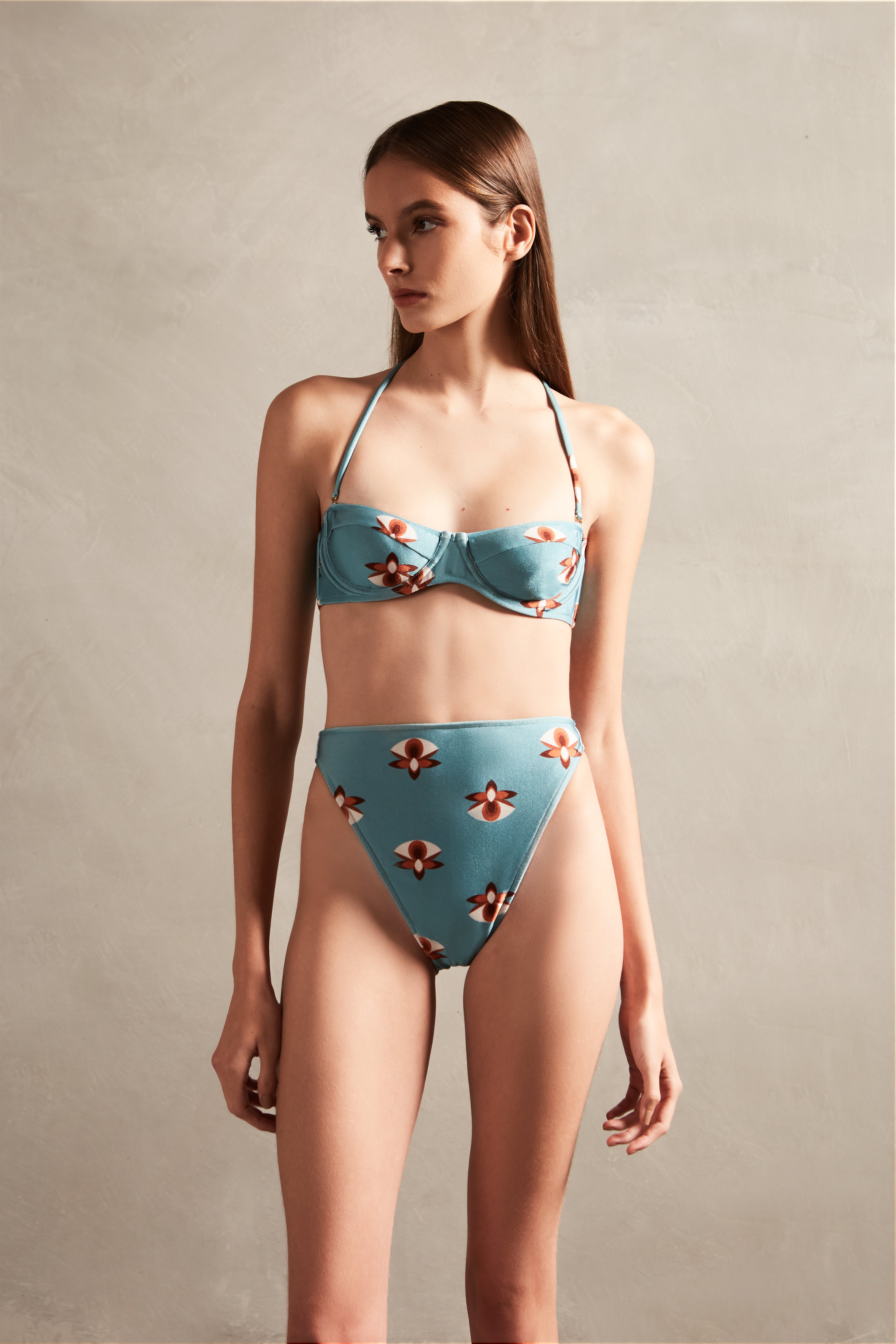 Vintage Orchid High-Leg Bikini Front