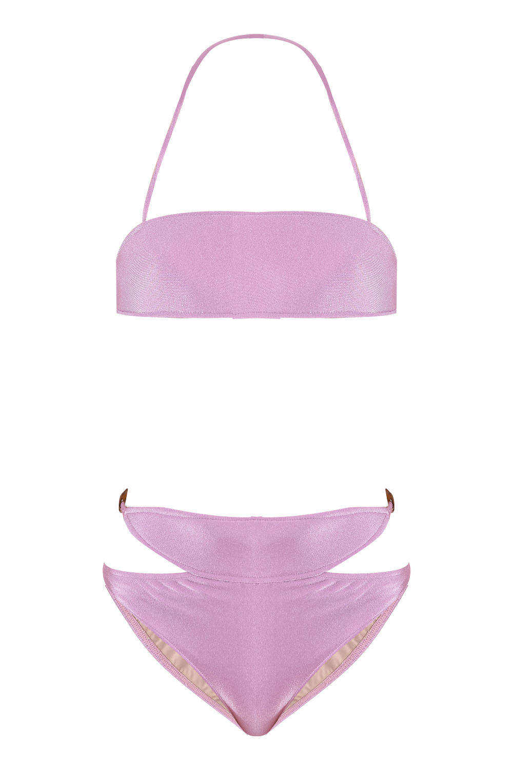 Vintage Orchid Solid High-Waisted Cut-Out Bikini Purple Product