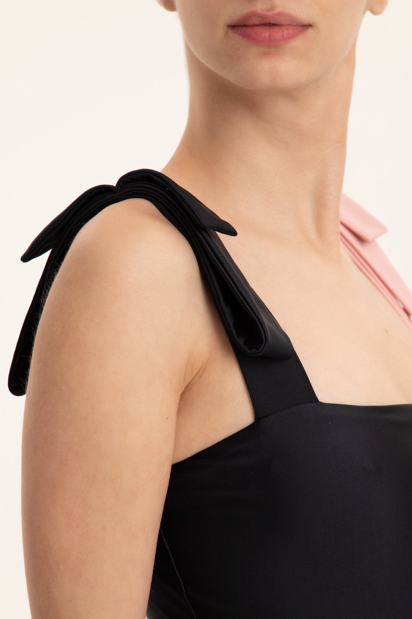 Bicolor Swimsuit With Straps Detail