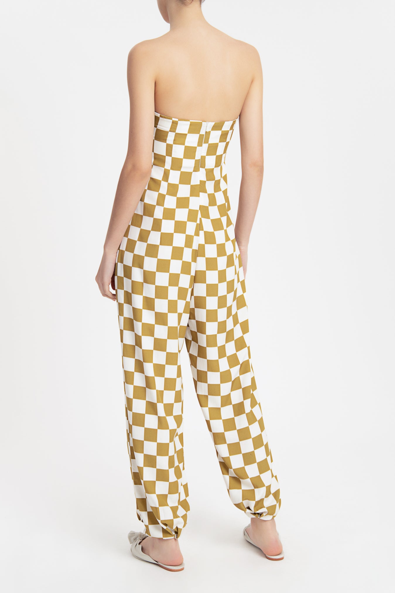 Carre Vintage Strapless Jumpsuit With Knot Back