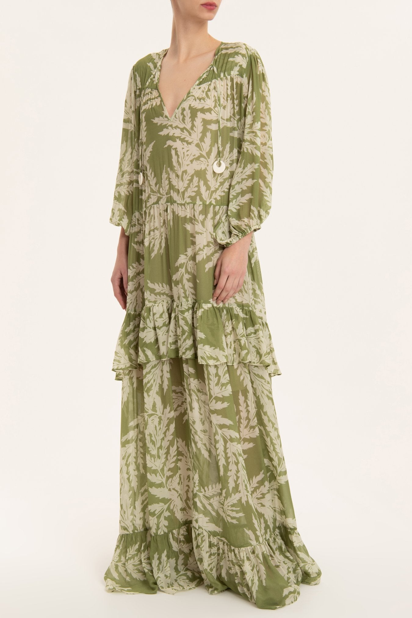 Classic Foliage Maxi Dress Front