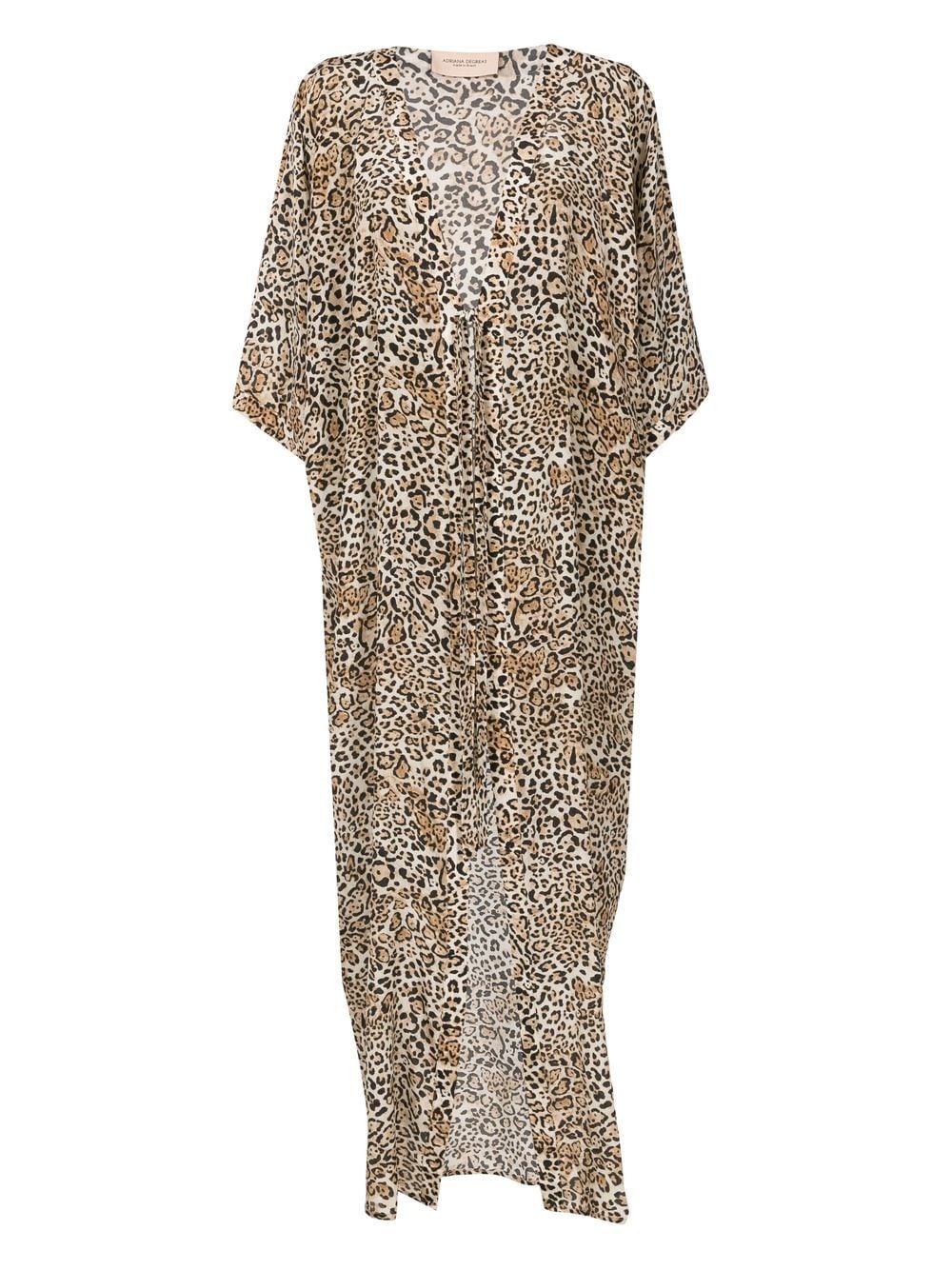 Leopard Long Robe With Knot