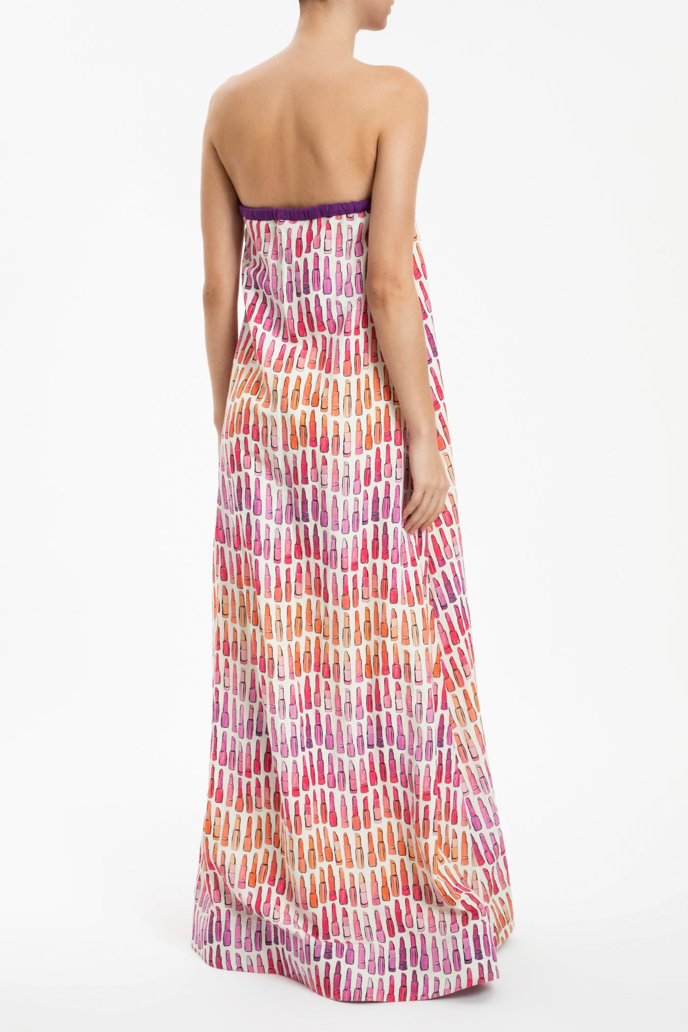 Lipstick Strapless Long Dress Back