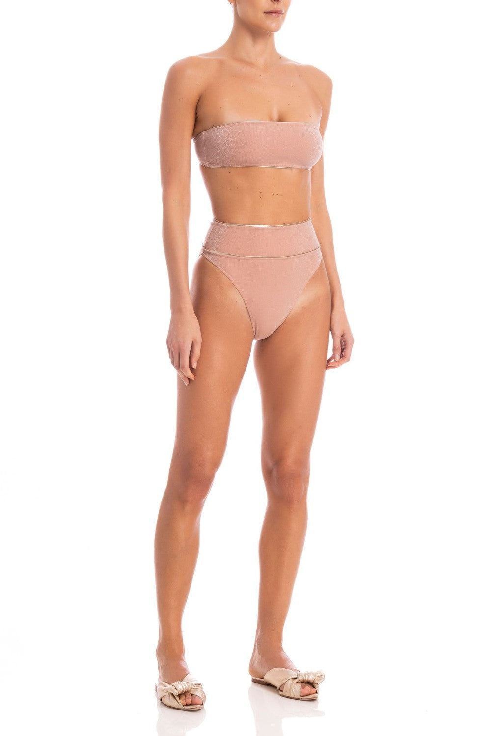 Martini Bandeau High Leg Bikini Front