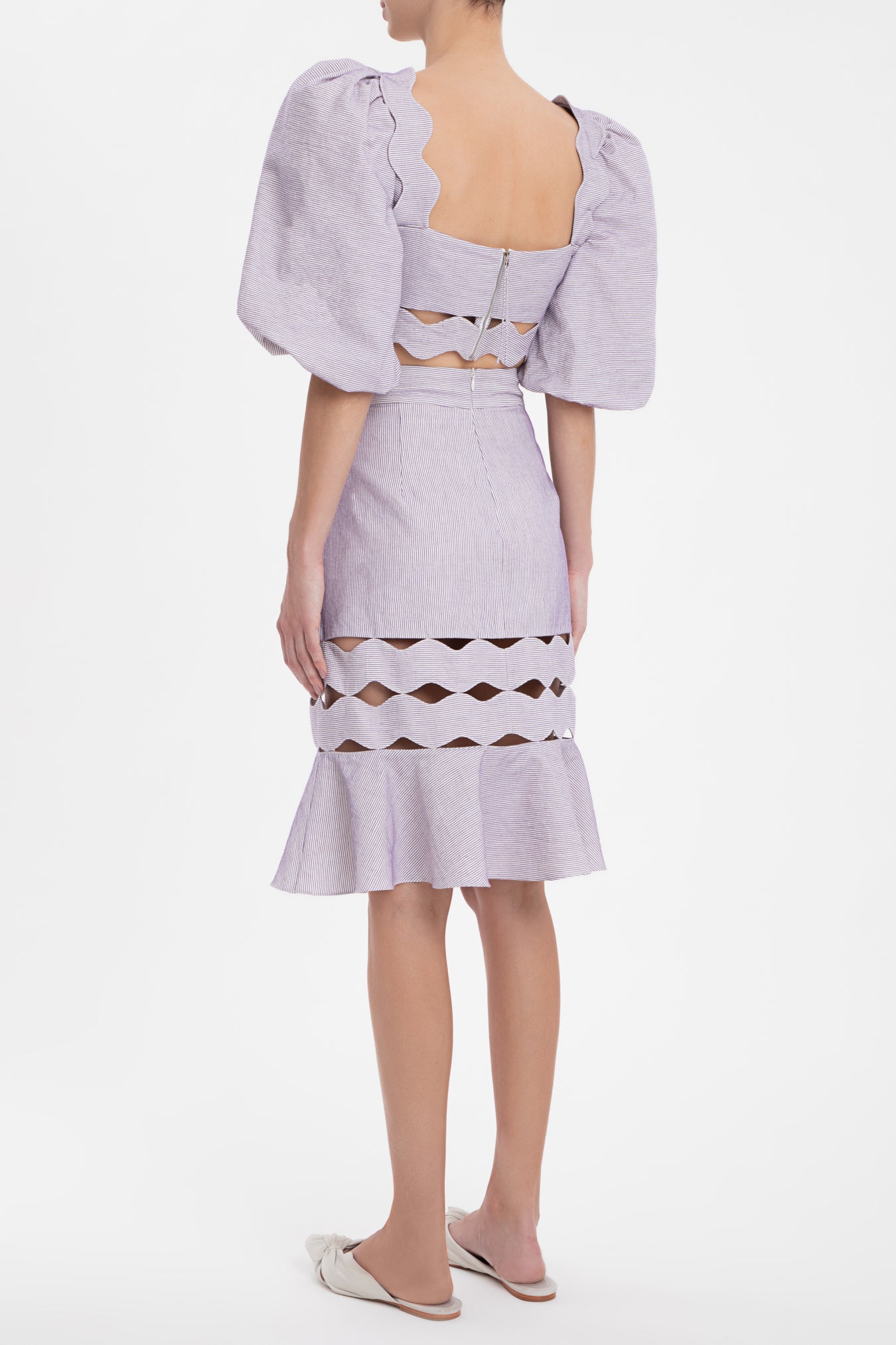 Moves Lilac Ruffled Short Skirt Back