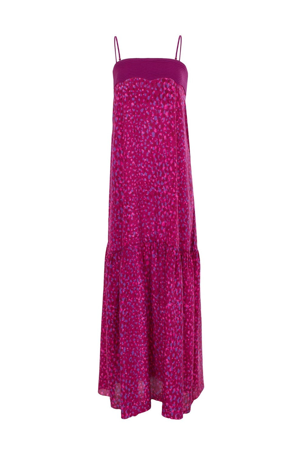 Pomegranate Long Dress with Straps 1