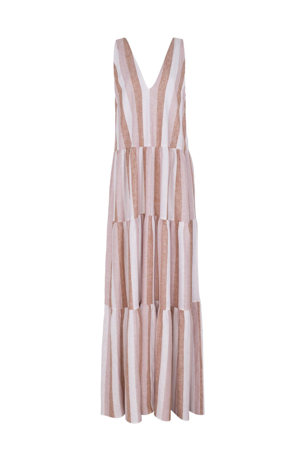 Porto Striped V-Neck Long Dress Product