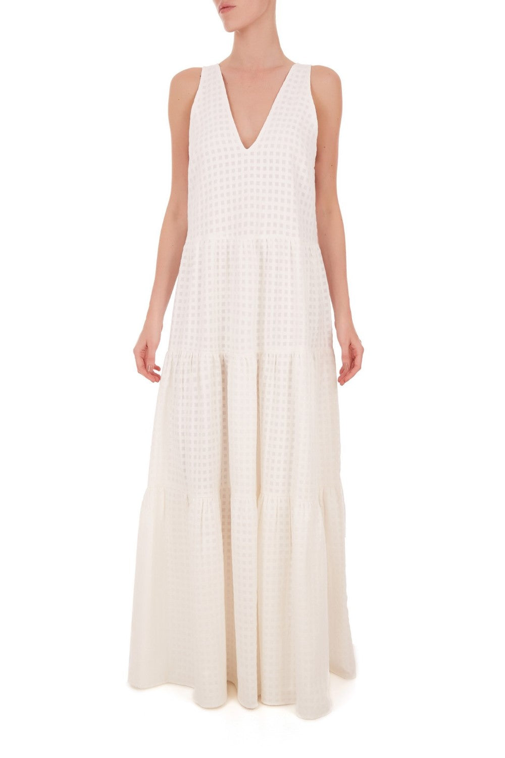 Porto V-Neck Long Dress Front