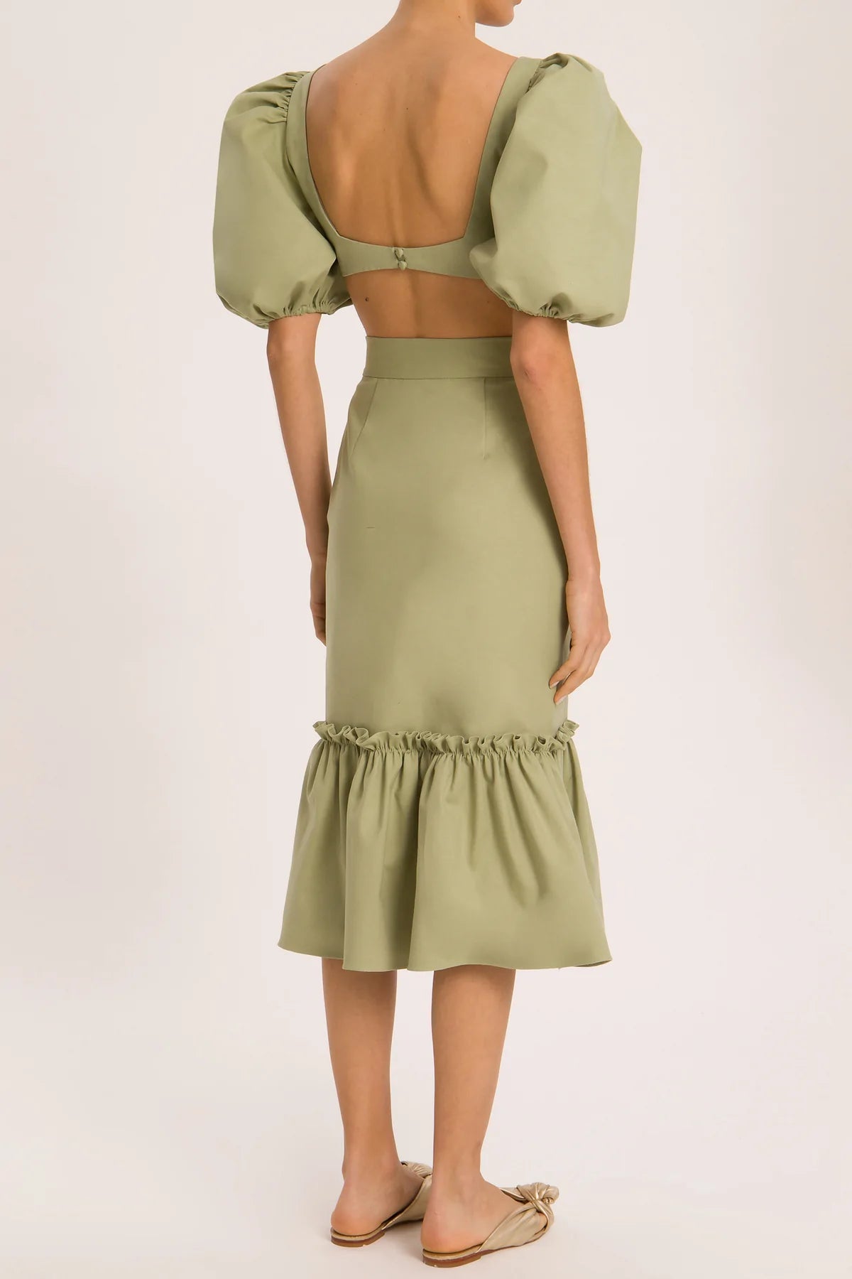 Muguet Solid Skirt With Ruffles