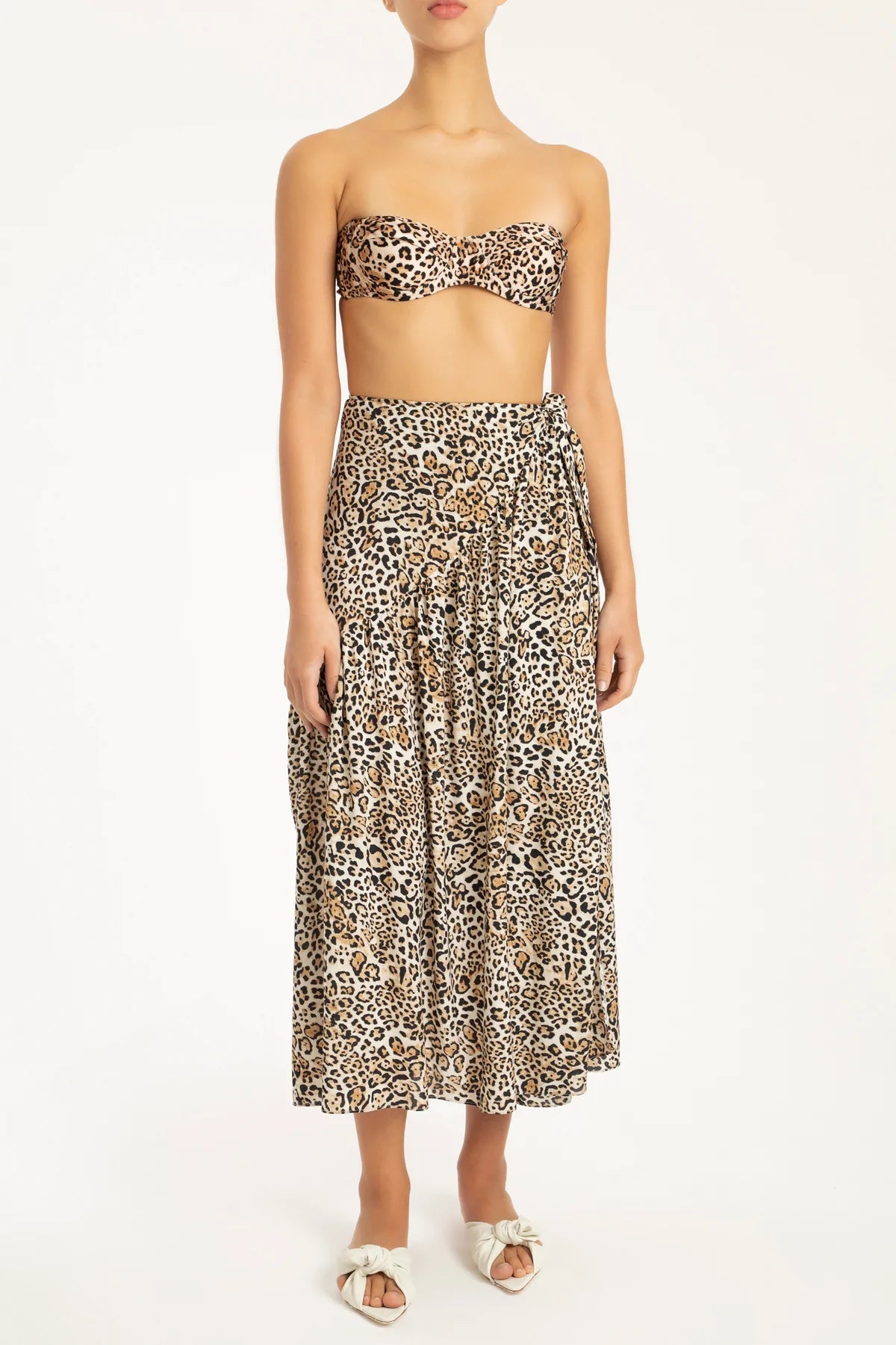 Leopard Pareo Midi Skirt