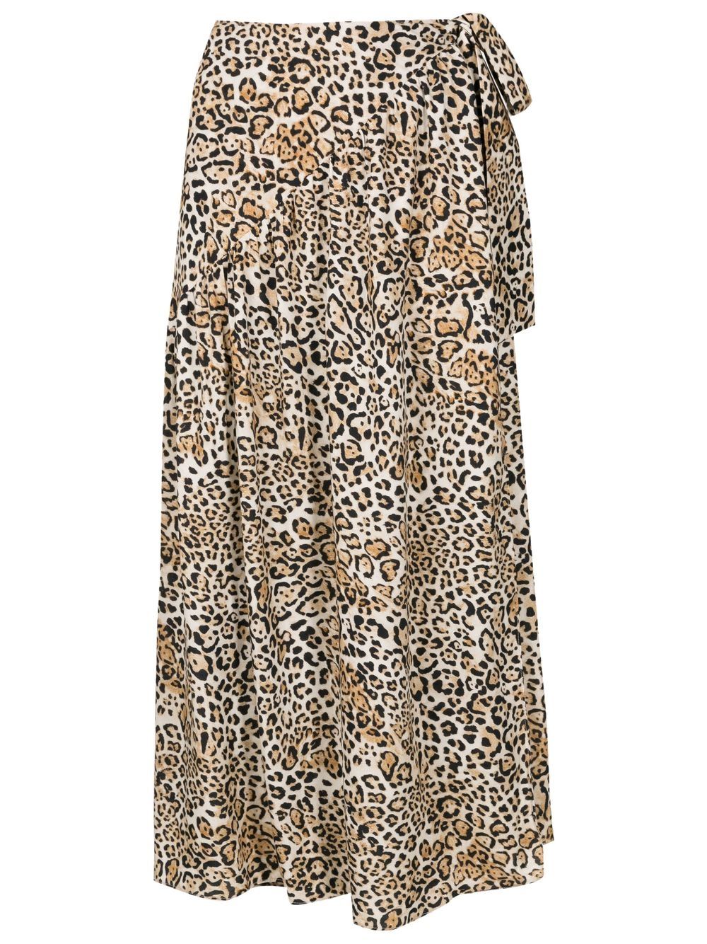 Leopard Pareo Midi Skirt