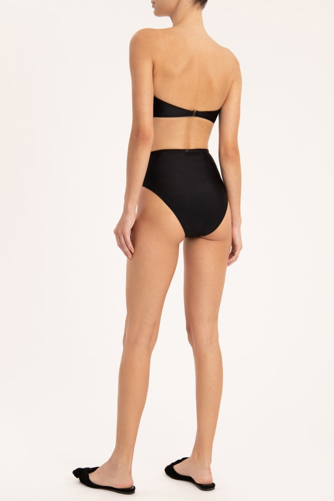 Timeless Black High-Leg Bandeau Bikini Back
