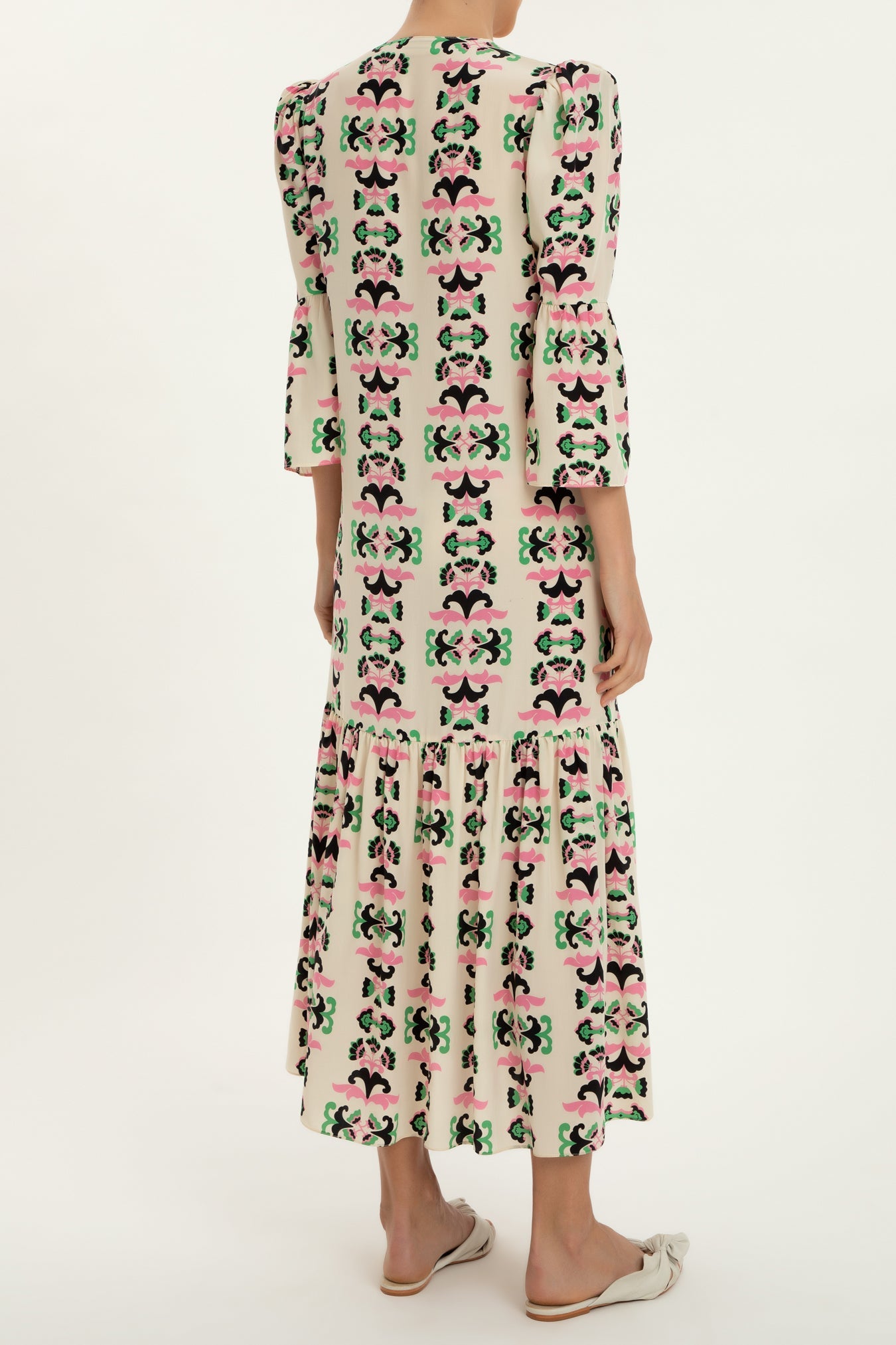 Twisted Flower Midi Robe Back