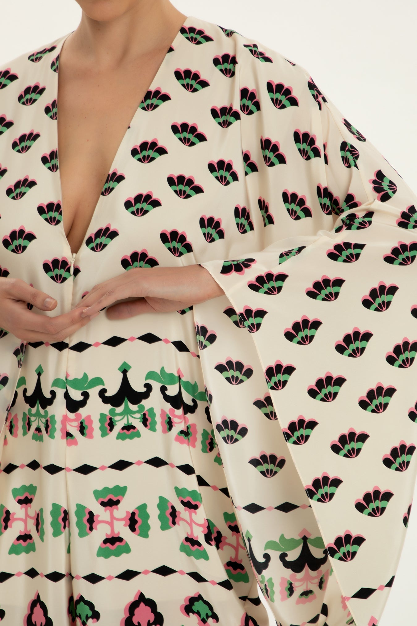 Twisted Flower V-neck Jumpsuit Detail