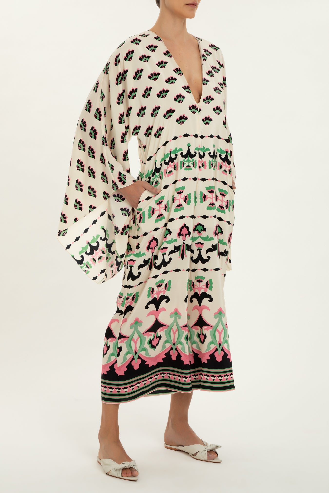 Twisted Flower V-neck Jumpsuit Side