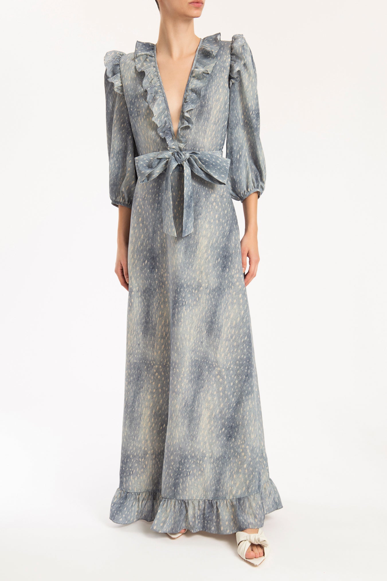 Stone Long Dress With Bow